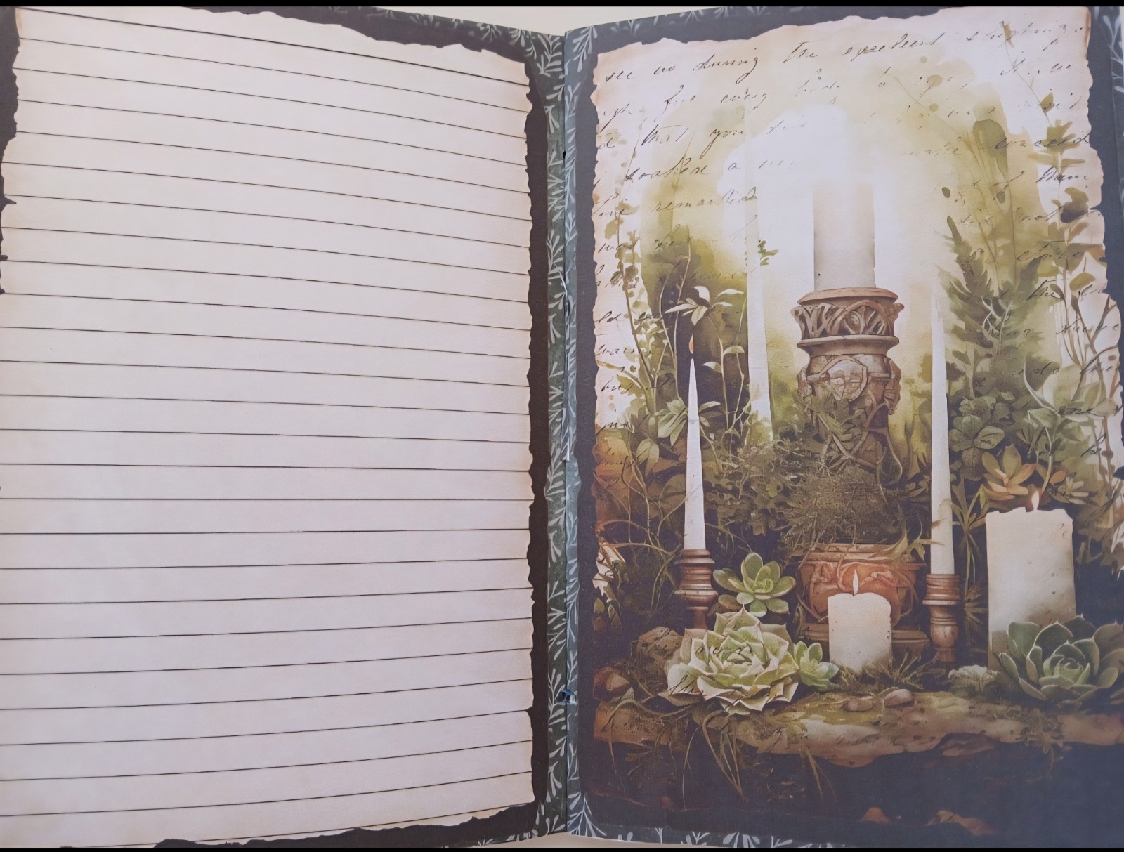 Junk Journal Booklet “IMBOLC” Handmade Gaelic Festival Spring 5.5″x8.5″ 40pg