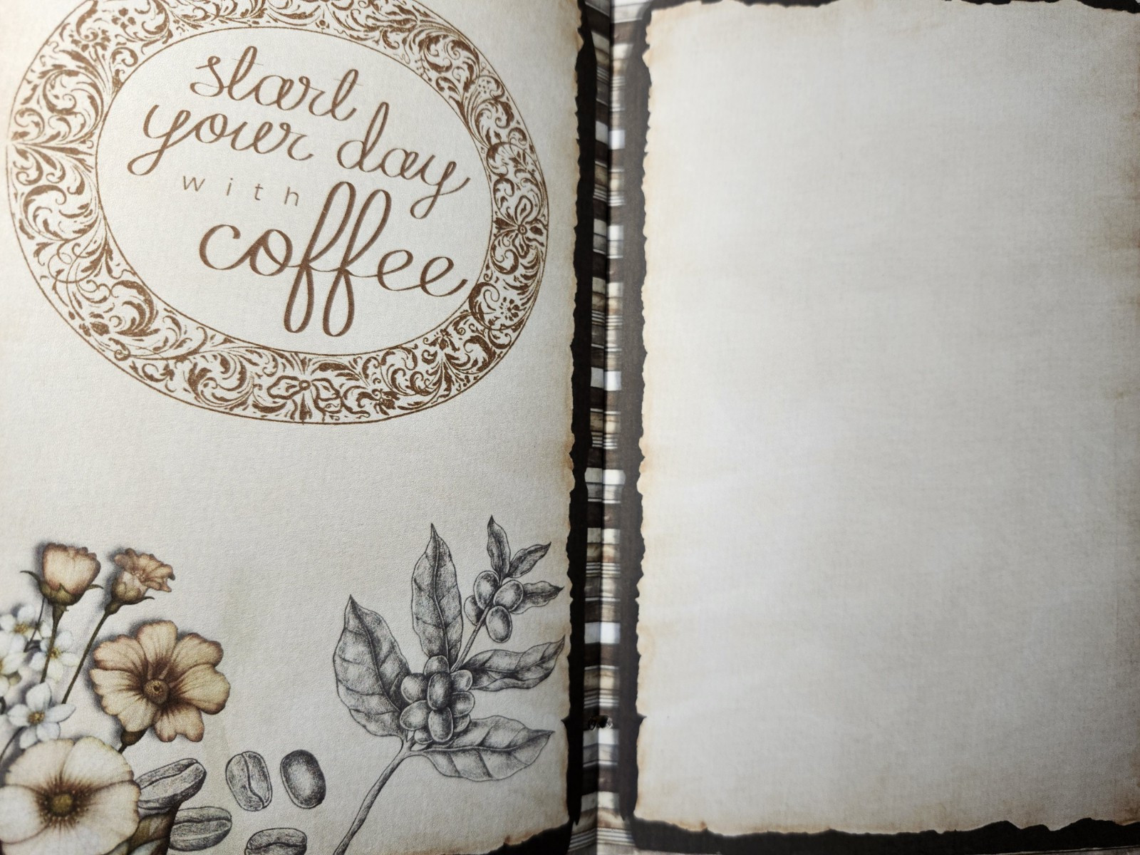 Junk Journal Blank Booklet “COFFEE CAFE” ESPRESSO MOCHA LATTE CAPPUCCINO