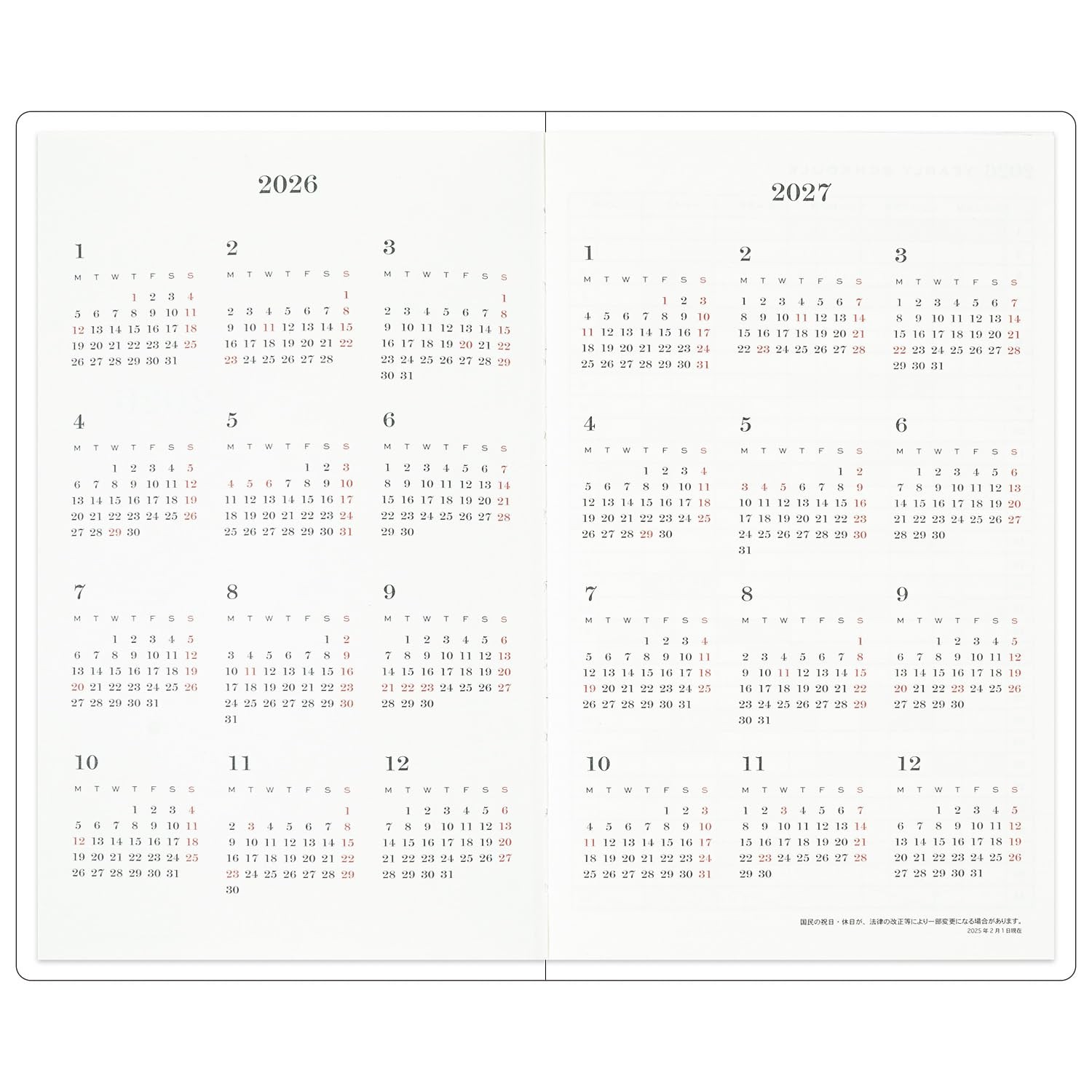 GreetingLife Schick Planner 2026 B6 Slim Softcover Flower