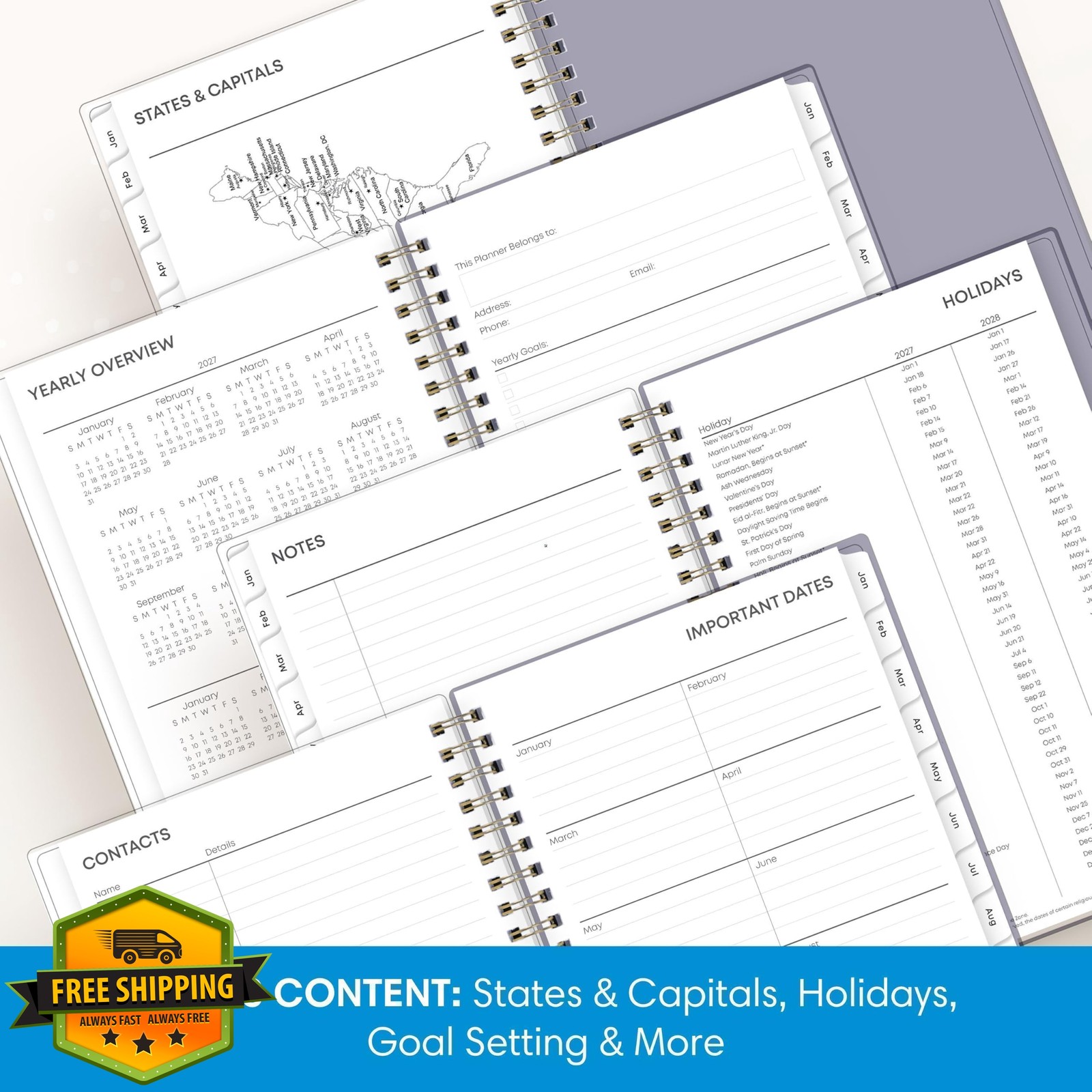 Blue Sky 2027 Planner 5″x8″ Tula