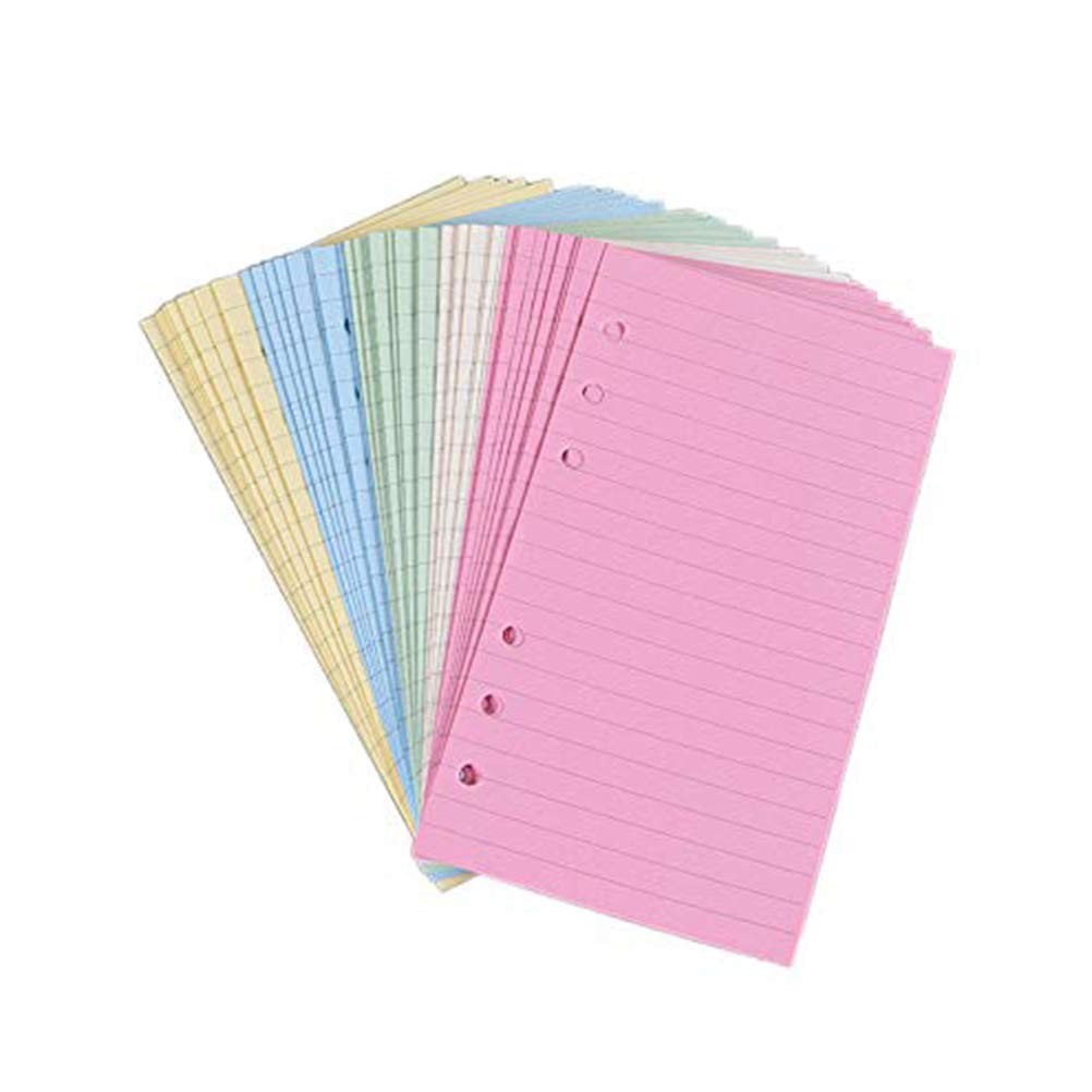 A6 Colorful 6-Hole Loose Leaf Paper Refills 50 17.2*9.5cm, Assorted Color