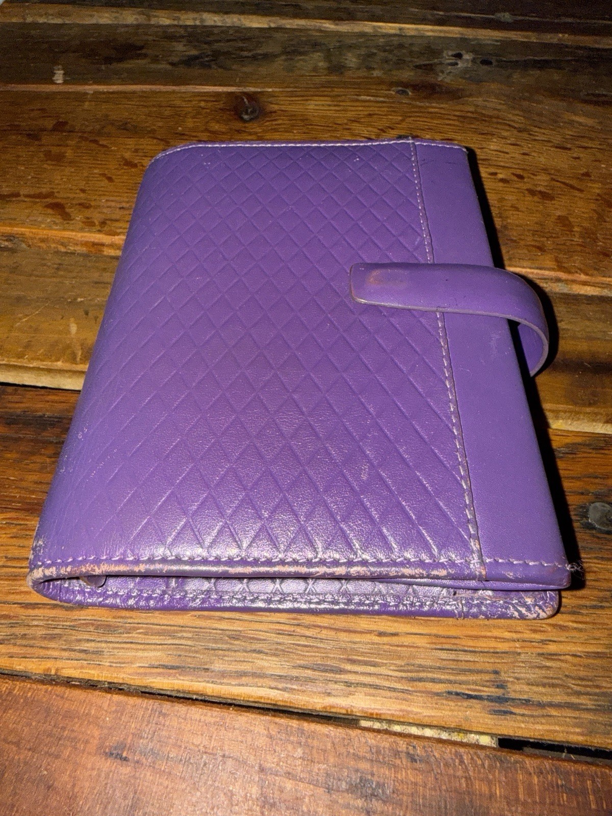 Filofax Pocket Adelphi Deluxe Smooth Leather Purple Planner Organizer Vintage