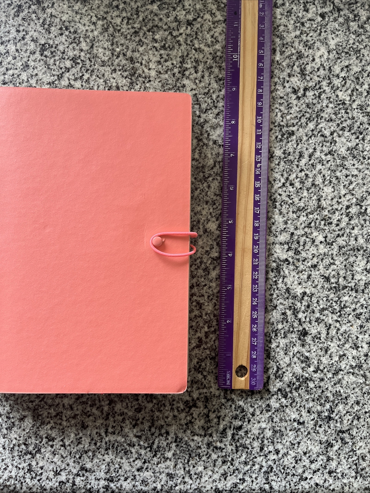 Notebook diary journal coral orange elastic closure hema lined