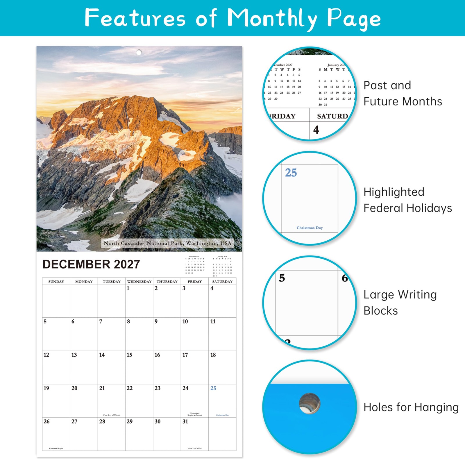 2026-2027 Calendar – 18-Month Wall from 12″ x 24″(open)