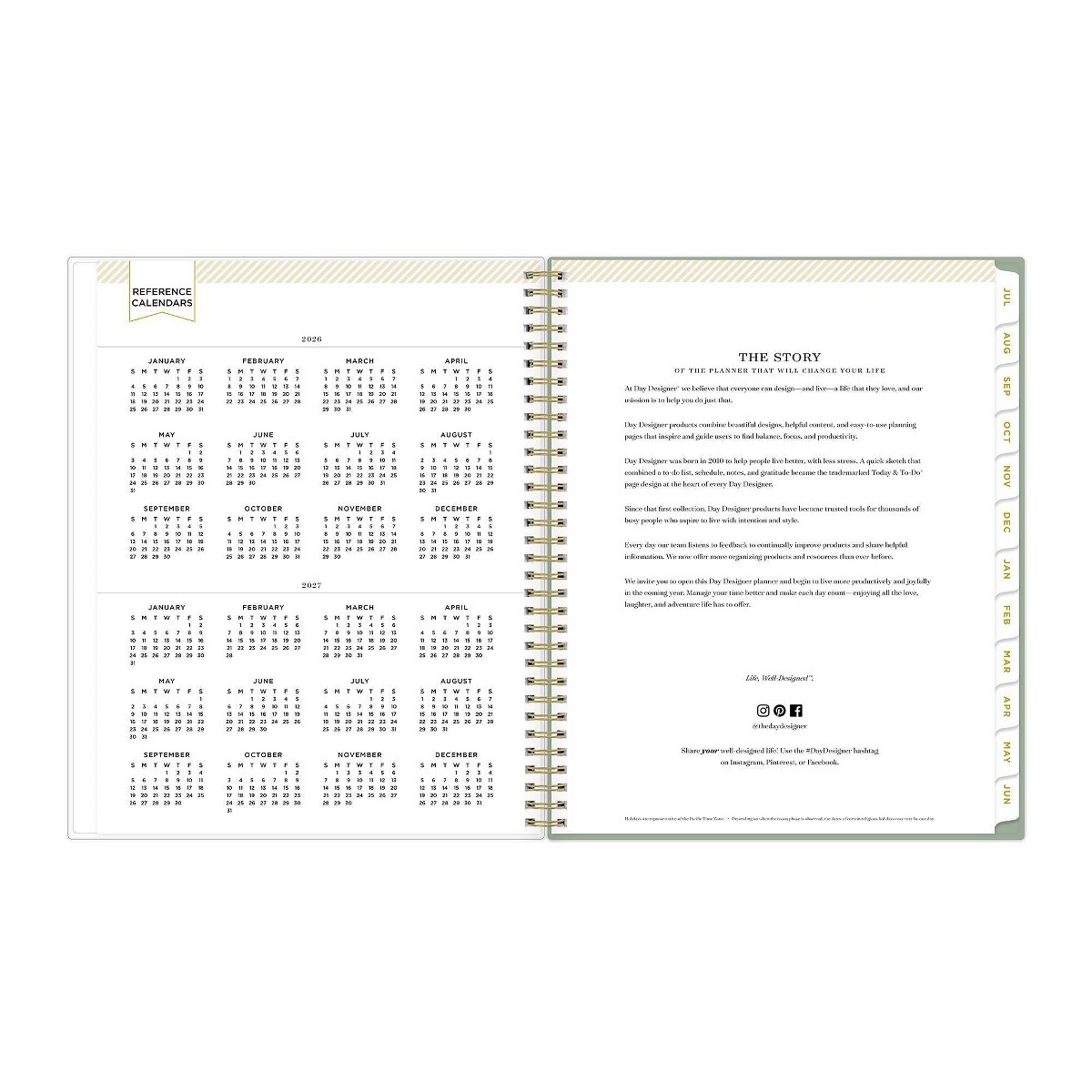 Day Designer 8.5″x11″ 2026-2027 Planner Pemberley Light Sage Weekly/Monthly