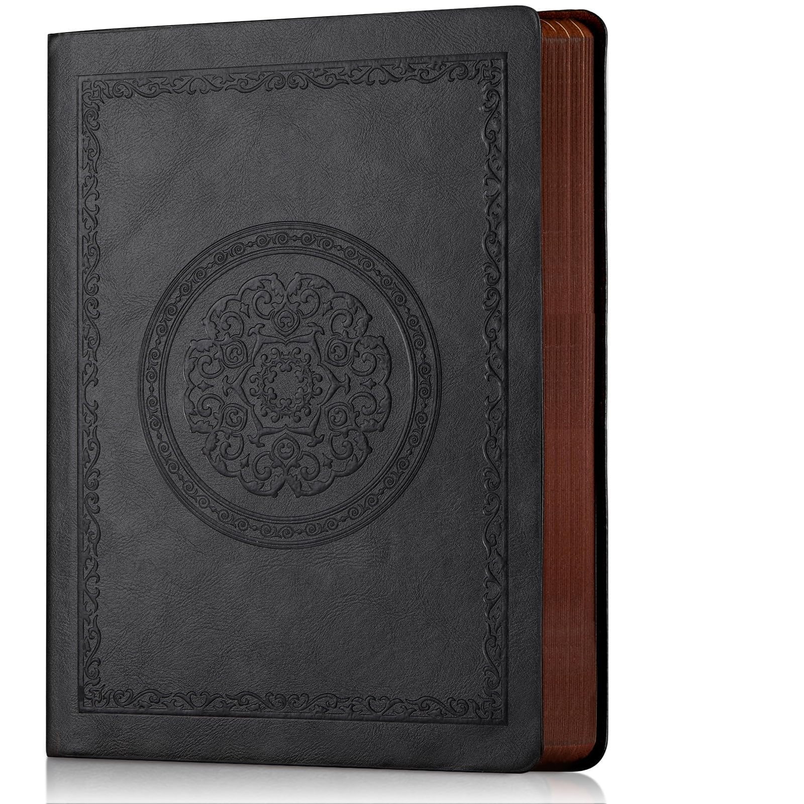 Fetinar 2026 Leather Vintage Journal Notebook,300 Pages,Leather Black