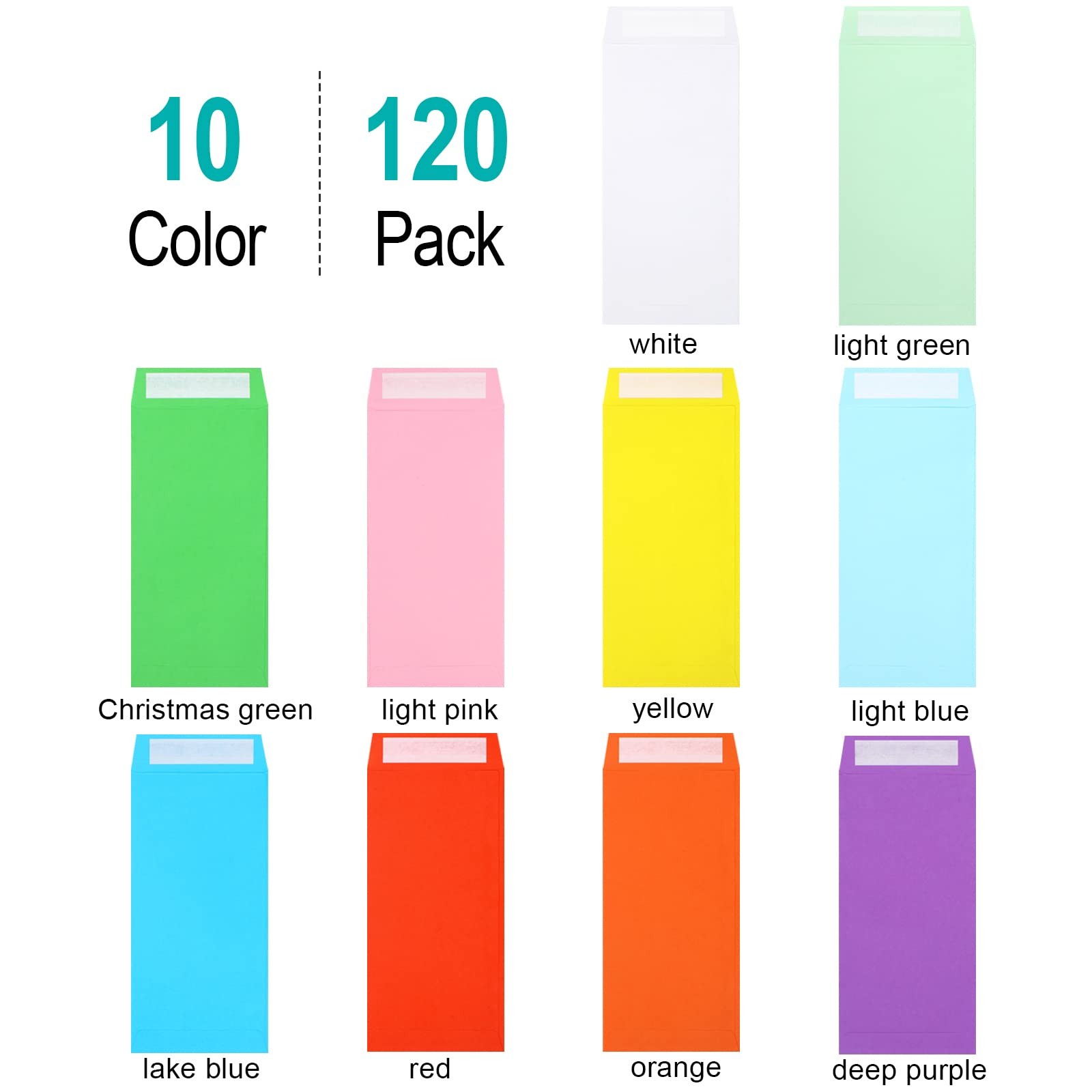 Colorful Cash Envelopes 120 Pack 3.5 X 6.5 Inch â€“ Money Envelopes for Cash,…