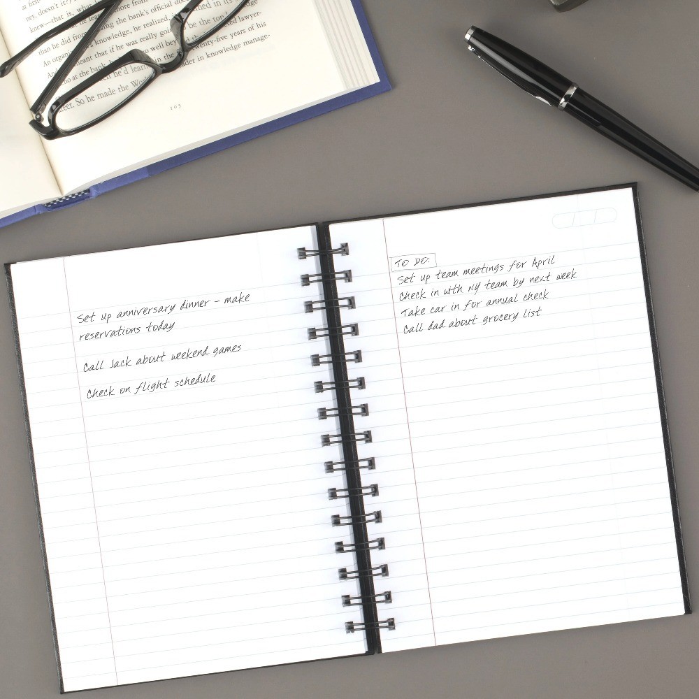 Business Writing Notebook 5×8 Inches 80 Sheets Medium Black Journal