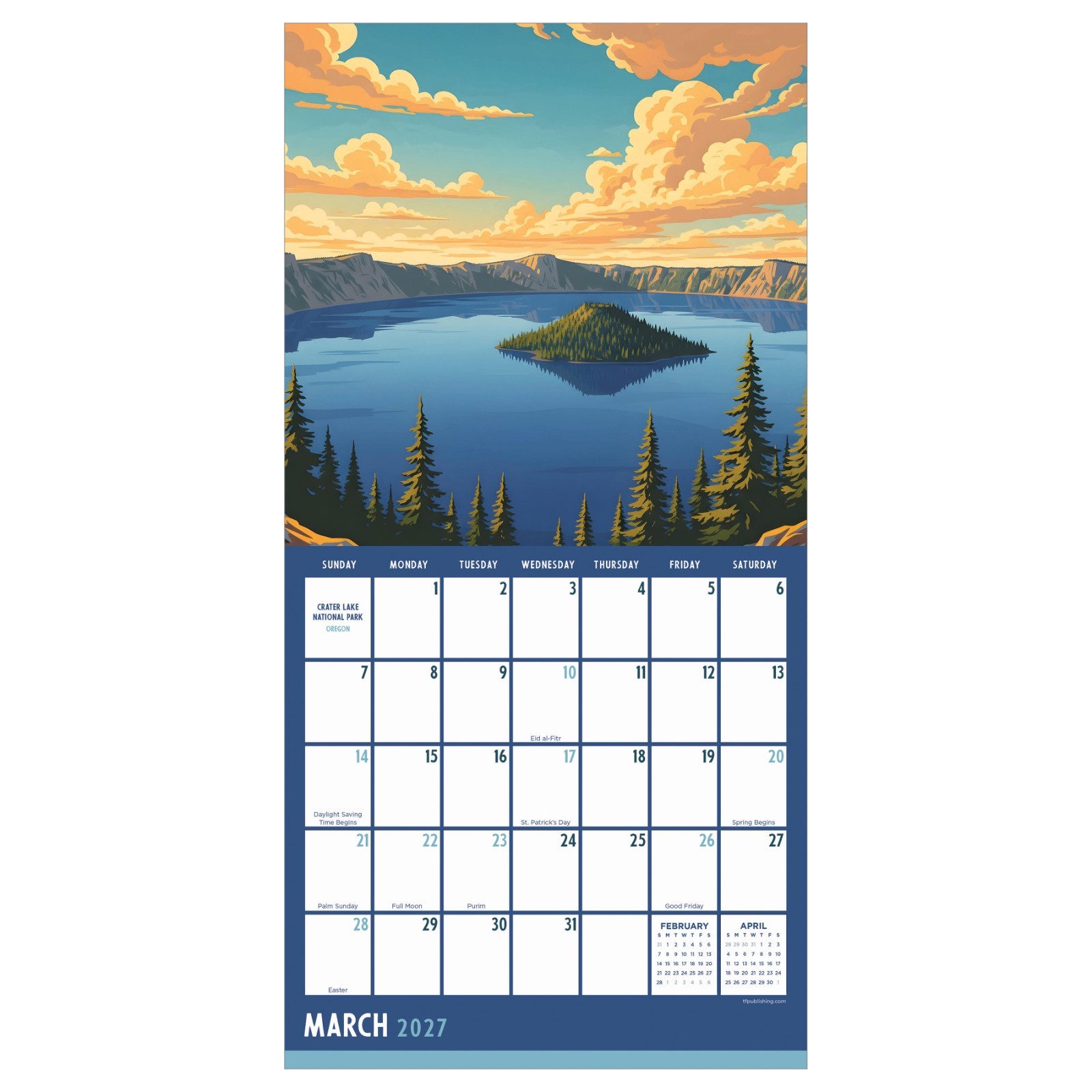 2027 National Parks-Art Mini Calendar
