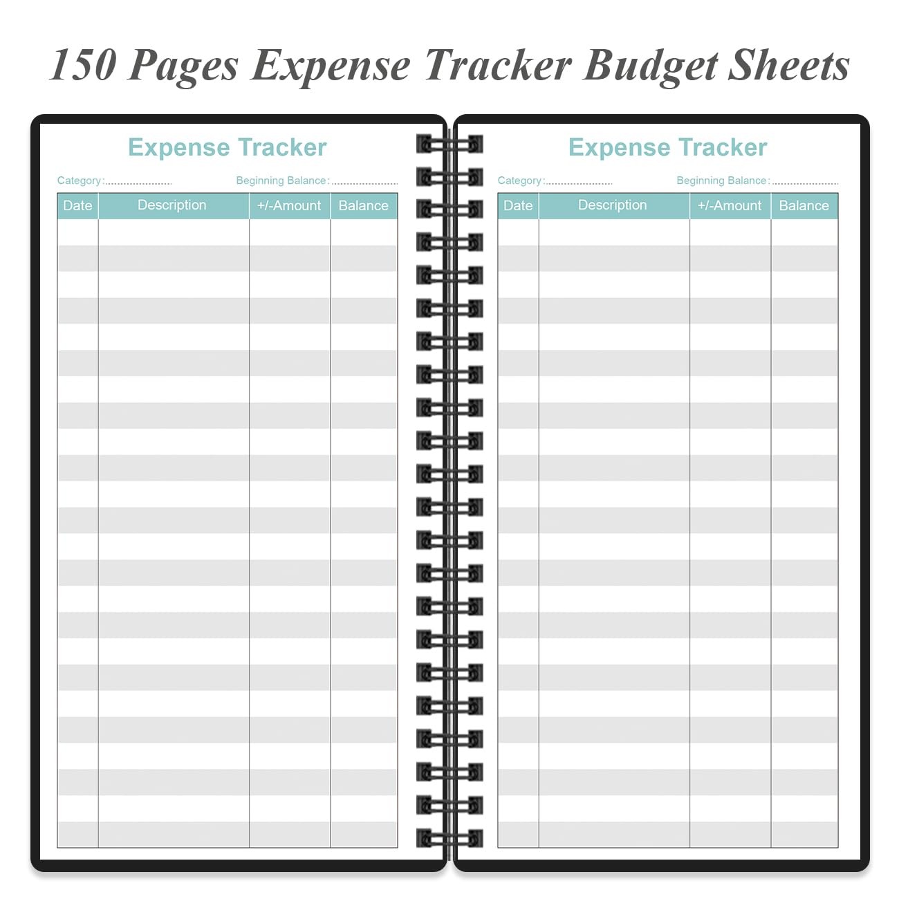 Budget Planner – A6 Expense Tracker, Book 3.75″ x 6.75″, Black