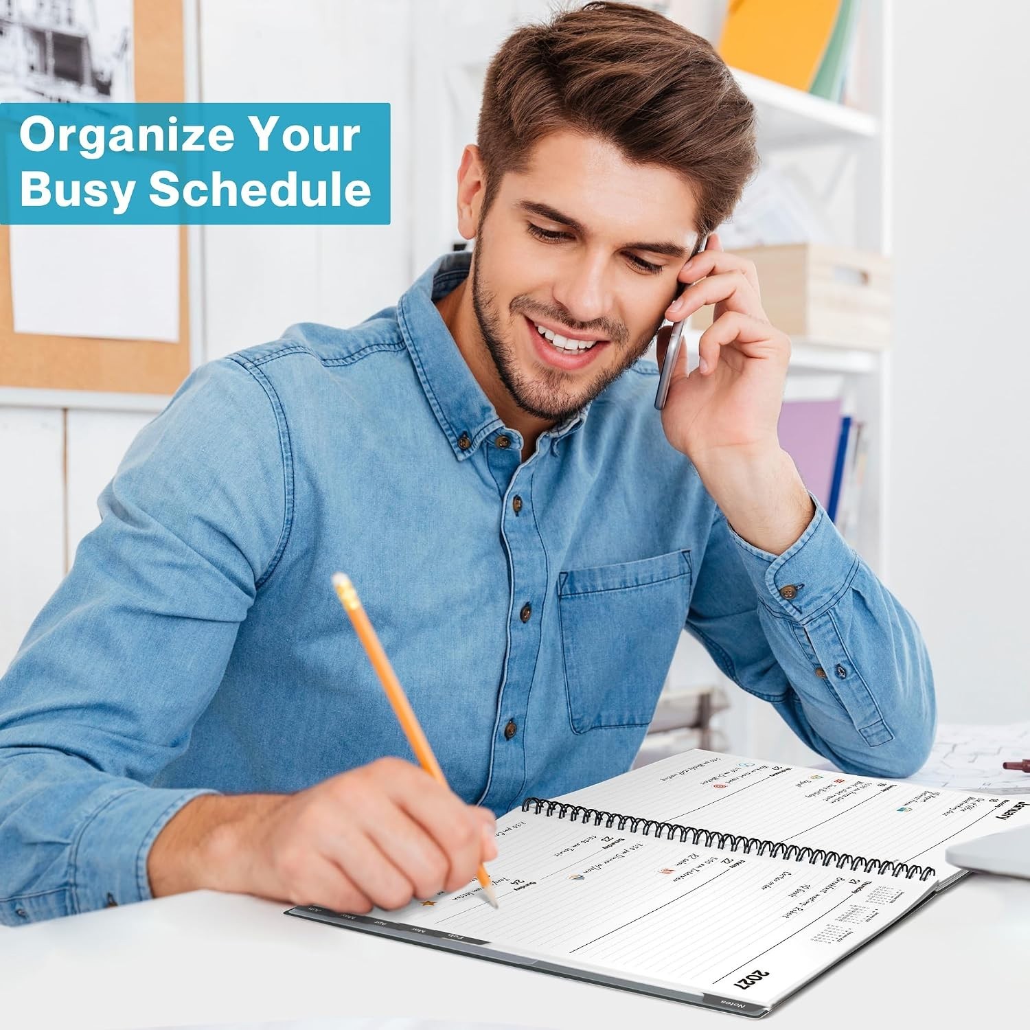 Planner 2026-2027 8.5×11 Weekly & Monthly Calendar Charcoal Gray Spiral Bound