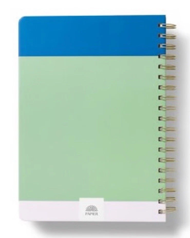 Papier Guided Gratitude Journal – Blue Green Wellness Notebook 9.8”x7.4” 192 Pgs