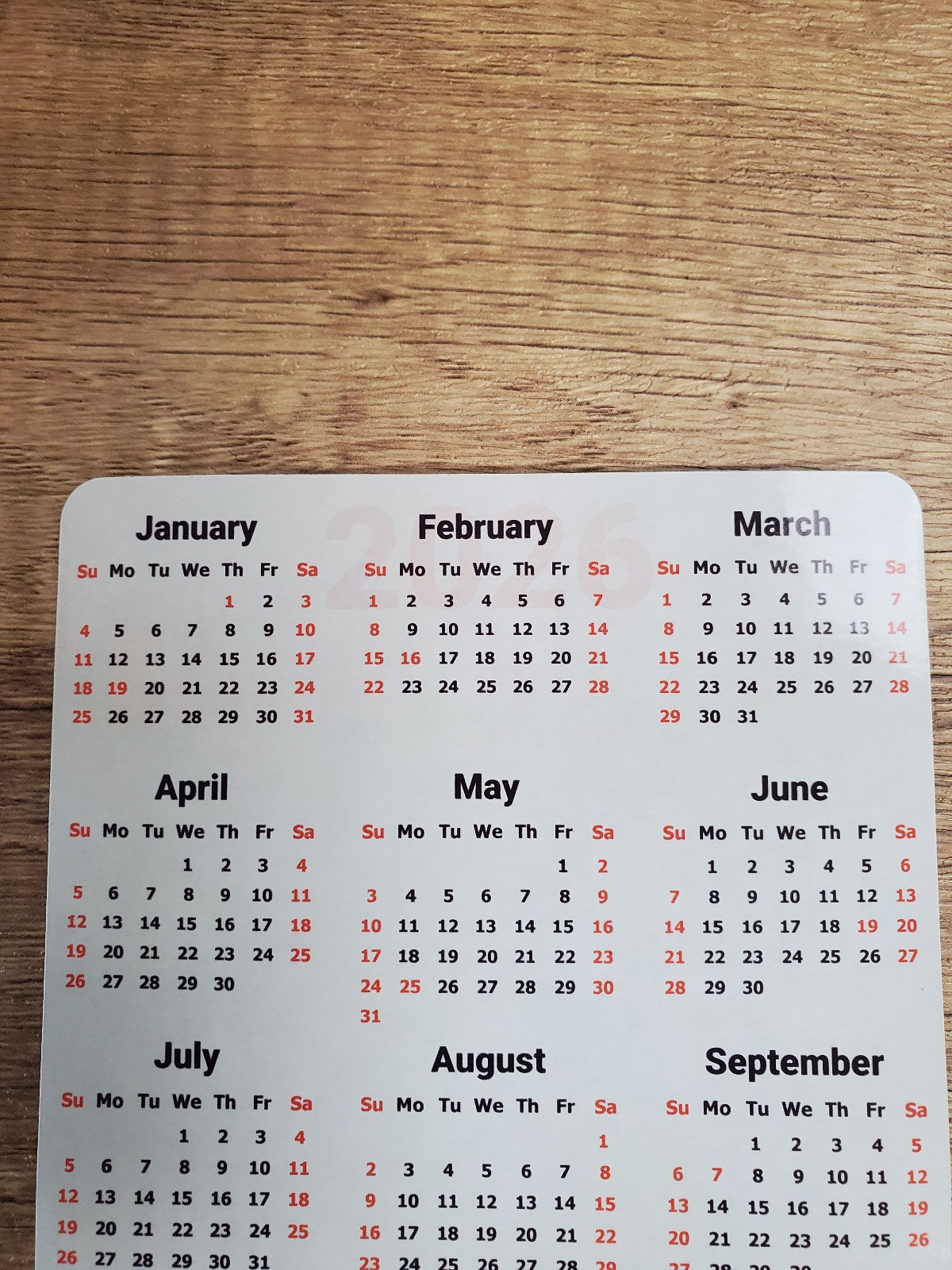 Wildflowers Calendar Magnet 4″ x 6″ | Start On Any Month | Magnetic Calendar