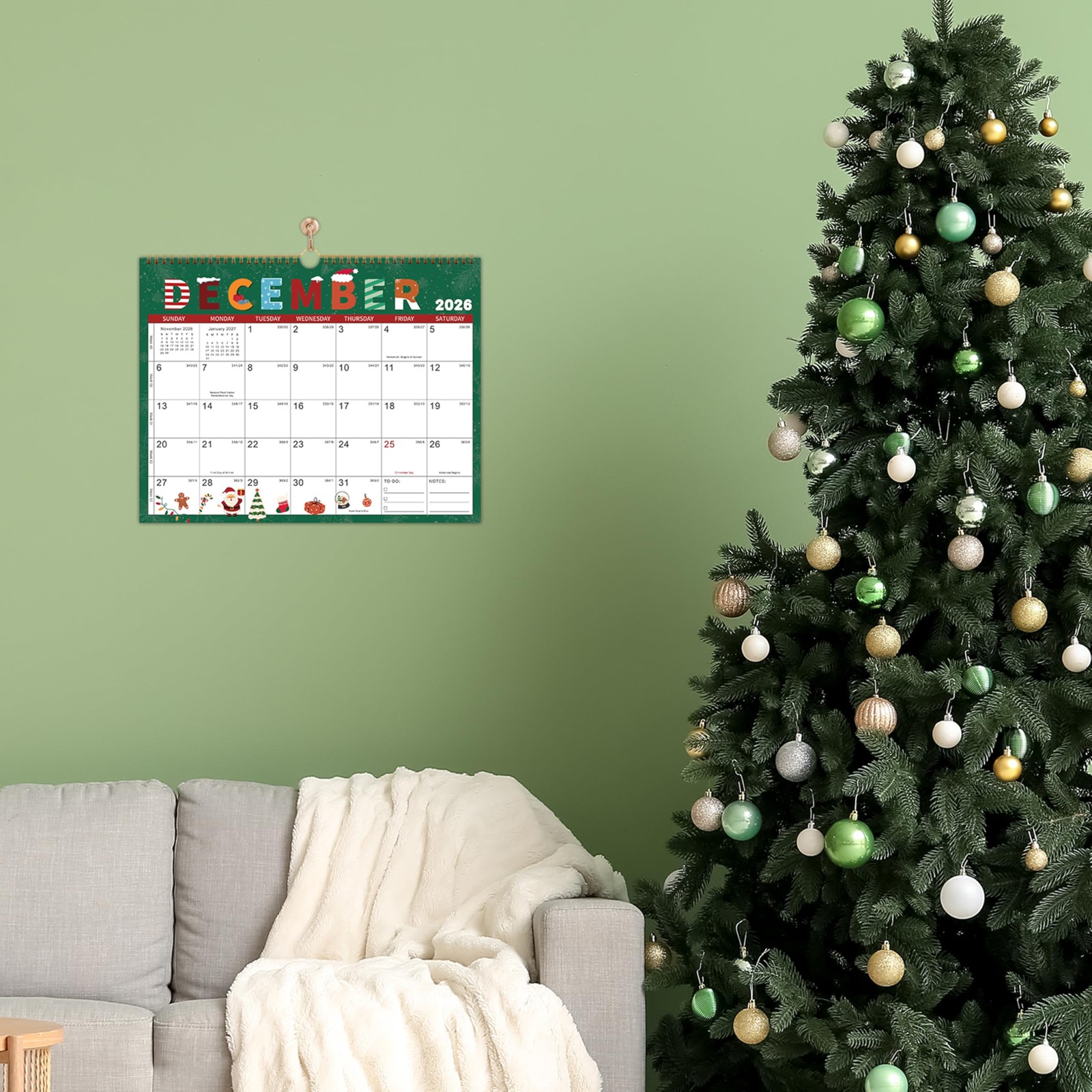 Wall Calendar 2026-2027 – Calendar, 24-Month Green 3