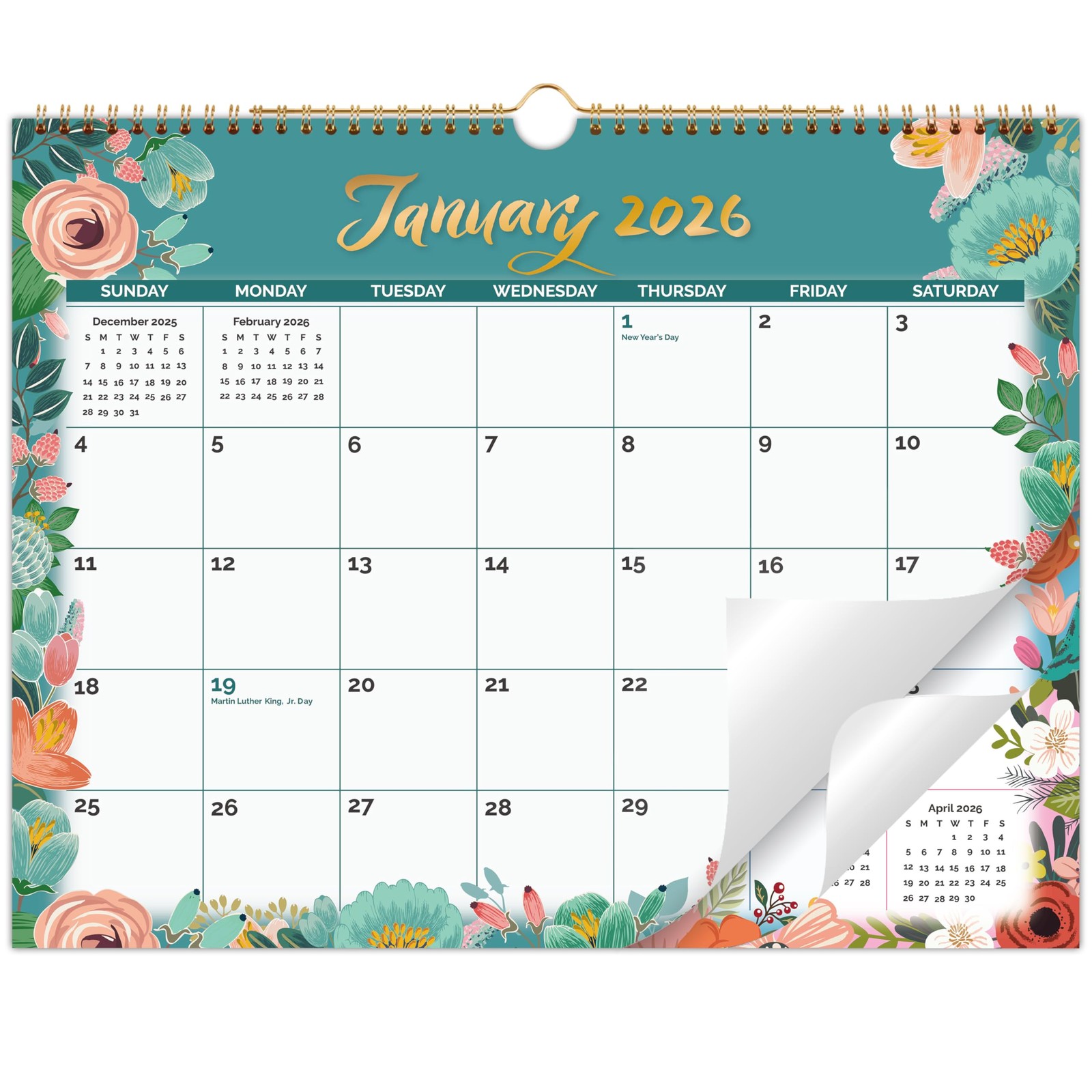 2026 Wall Calendar – 2026 covers 12 Middle(14.8 “x11.4”), gray