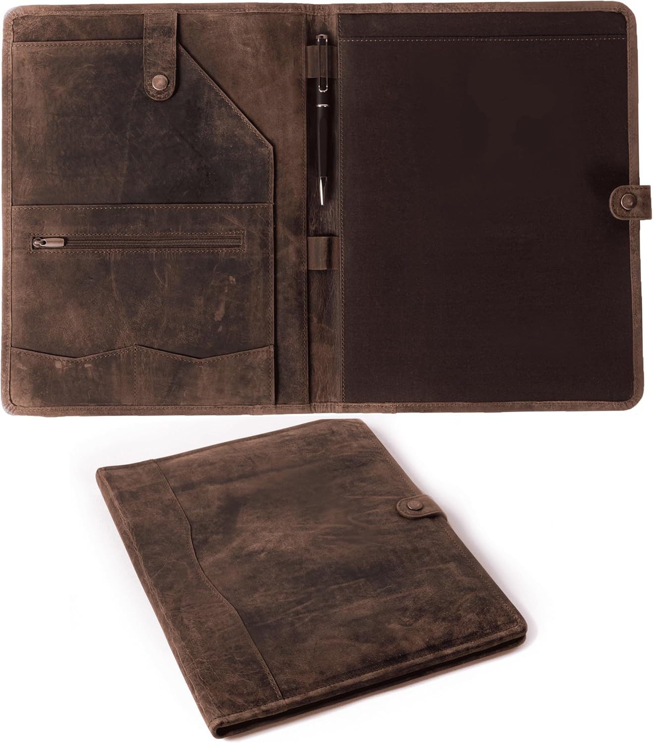 Leather Portfolio, Leather Binder with Pen, Leather Portfolio for Men and Women,