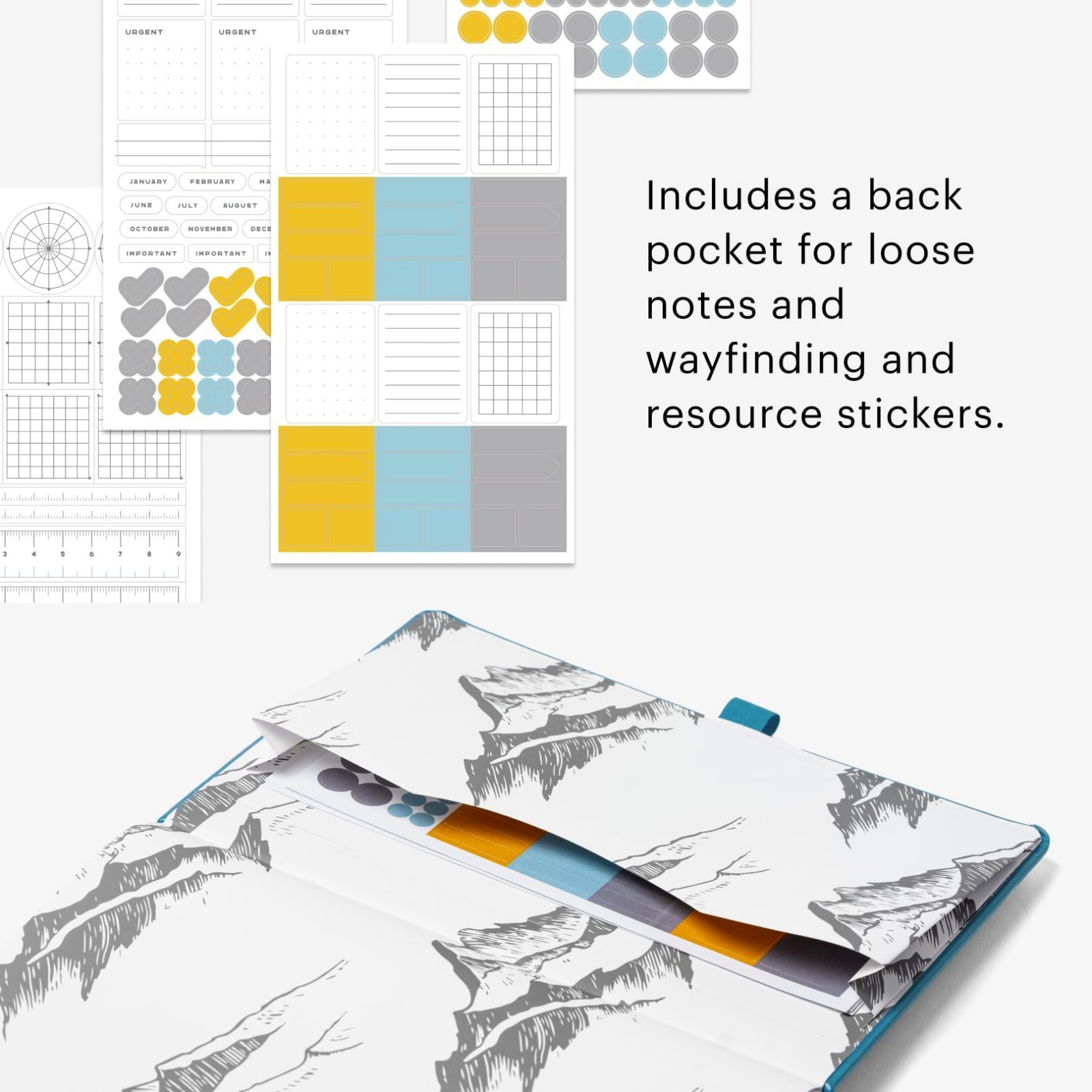 A5 Waterproof Field Journal – Vegan Leather, 144 Pages, Ruled & Dot Grid, Teal