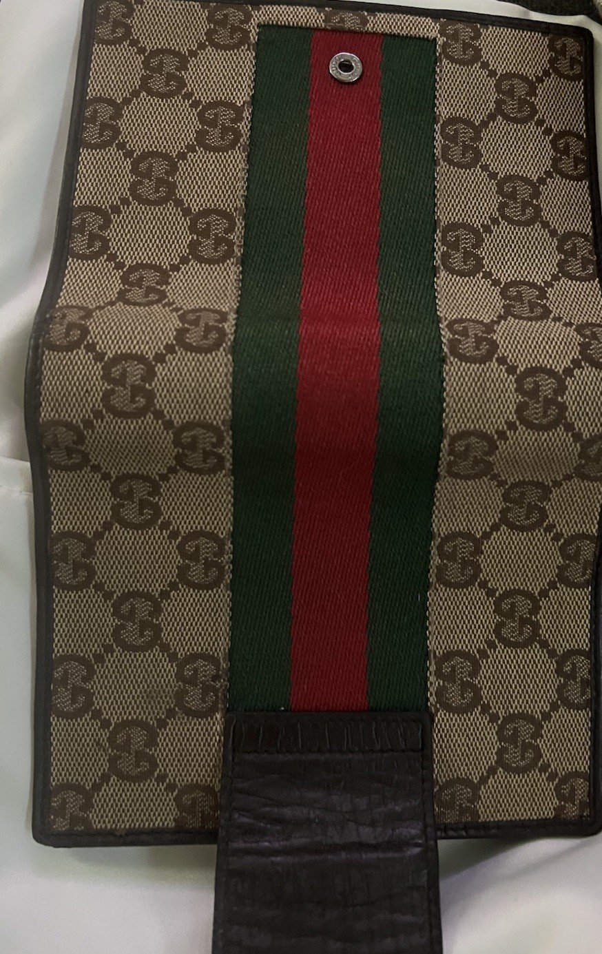 Gucci GG Classic Agenda Day Planner Binder Vintage Leather Wallet With Dust Bag
