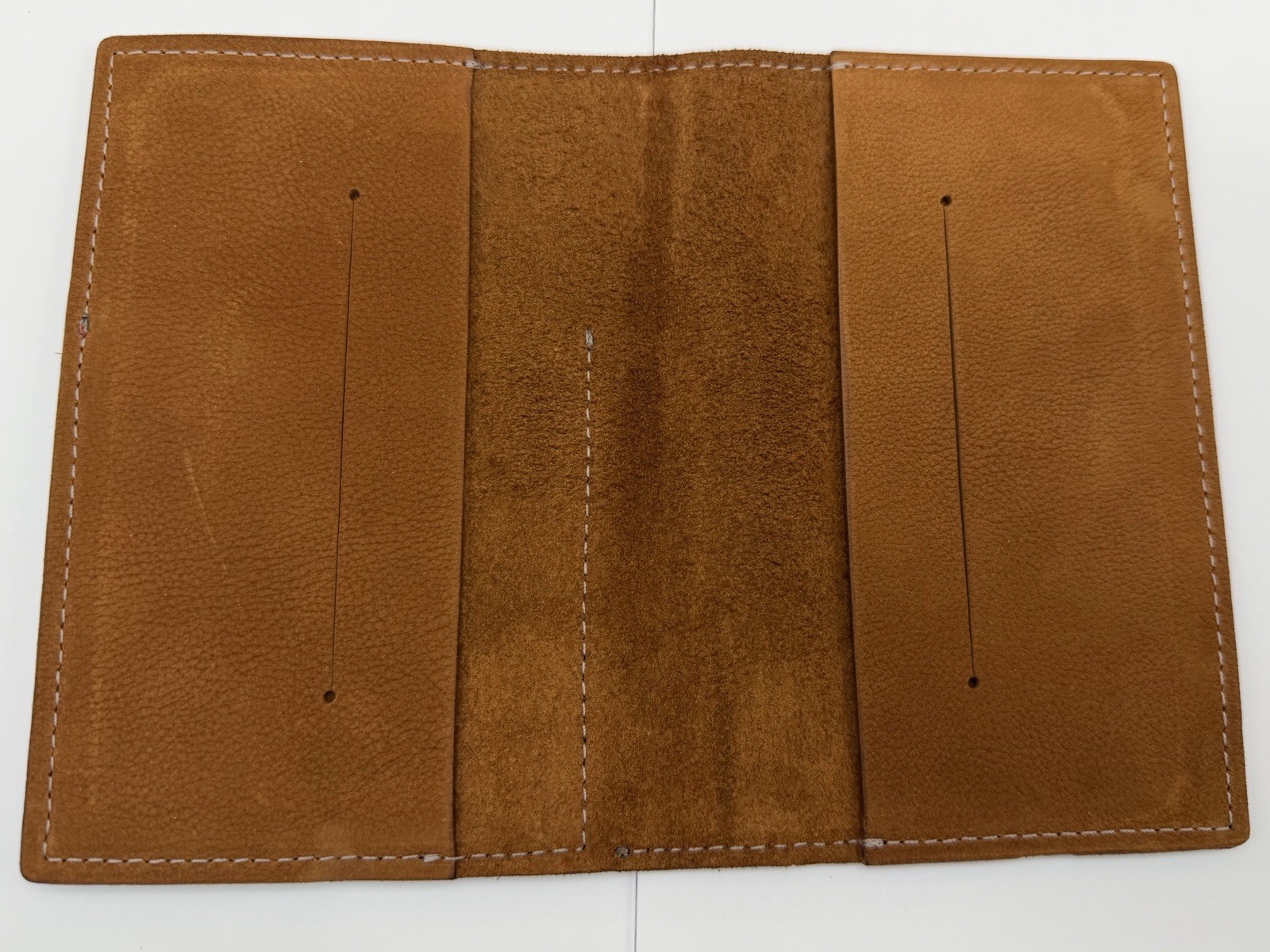 Sojourner Handmade Leather Field Notes Cover Pocket Notebook Brown Red Stitching