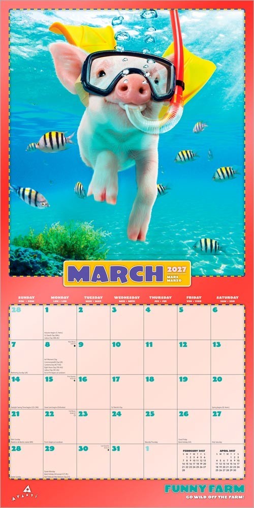 Avanti Funny Farm OFFICIAL | 2027 12×24″ (Hanging) Square Wall Calendar