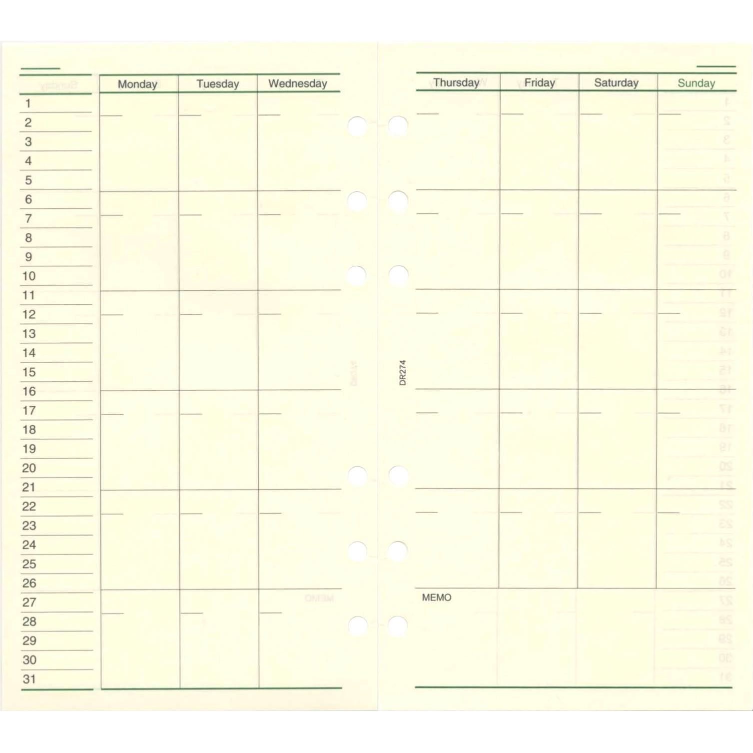 Raymay Fujii Da Vinci Refill Free Monthly A Bible DR274