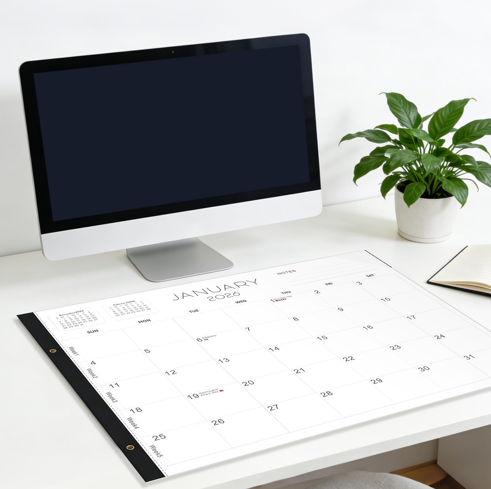 2026 Desk Calendar Large 22×17 – 22″W x 17″H, Concise (Jan 2026 – June 2027)