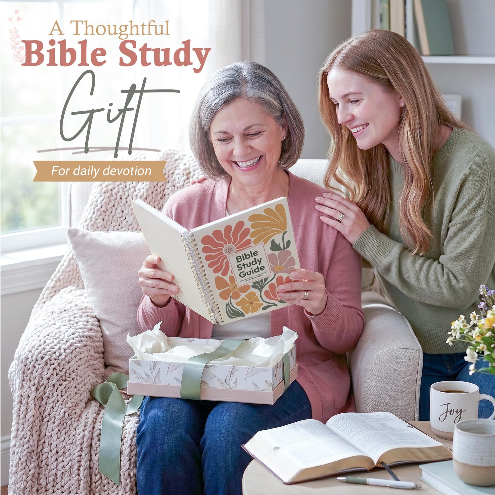 Floral Bible Study Guide for Women, Spiral Journaling Bible, A4,