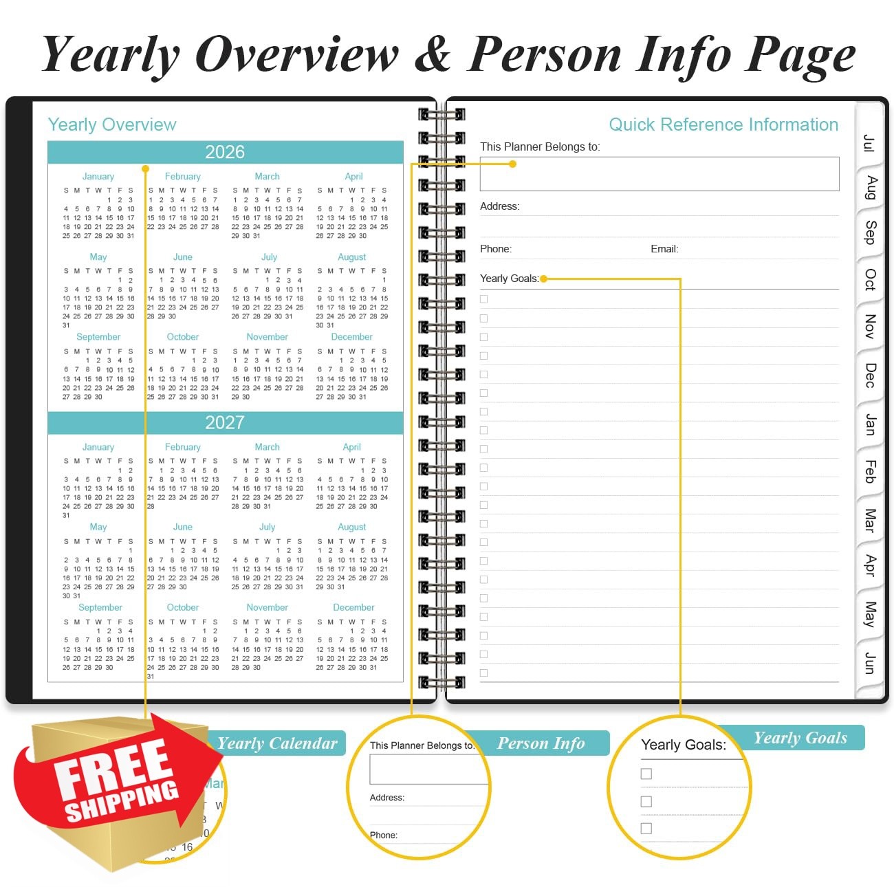 Yaridar Appointment Book 2026-2027 Black