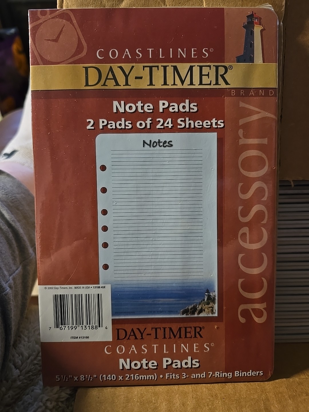 Coastlines Day-Timer Note Pads 5.5 x 8.5 2 Pads (24 Sheets) Vintage 2002 SEALED