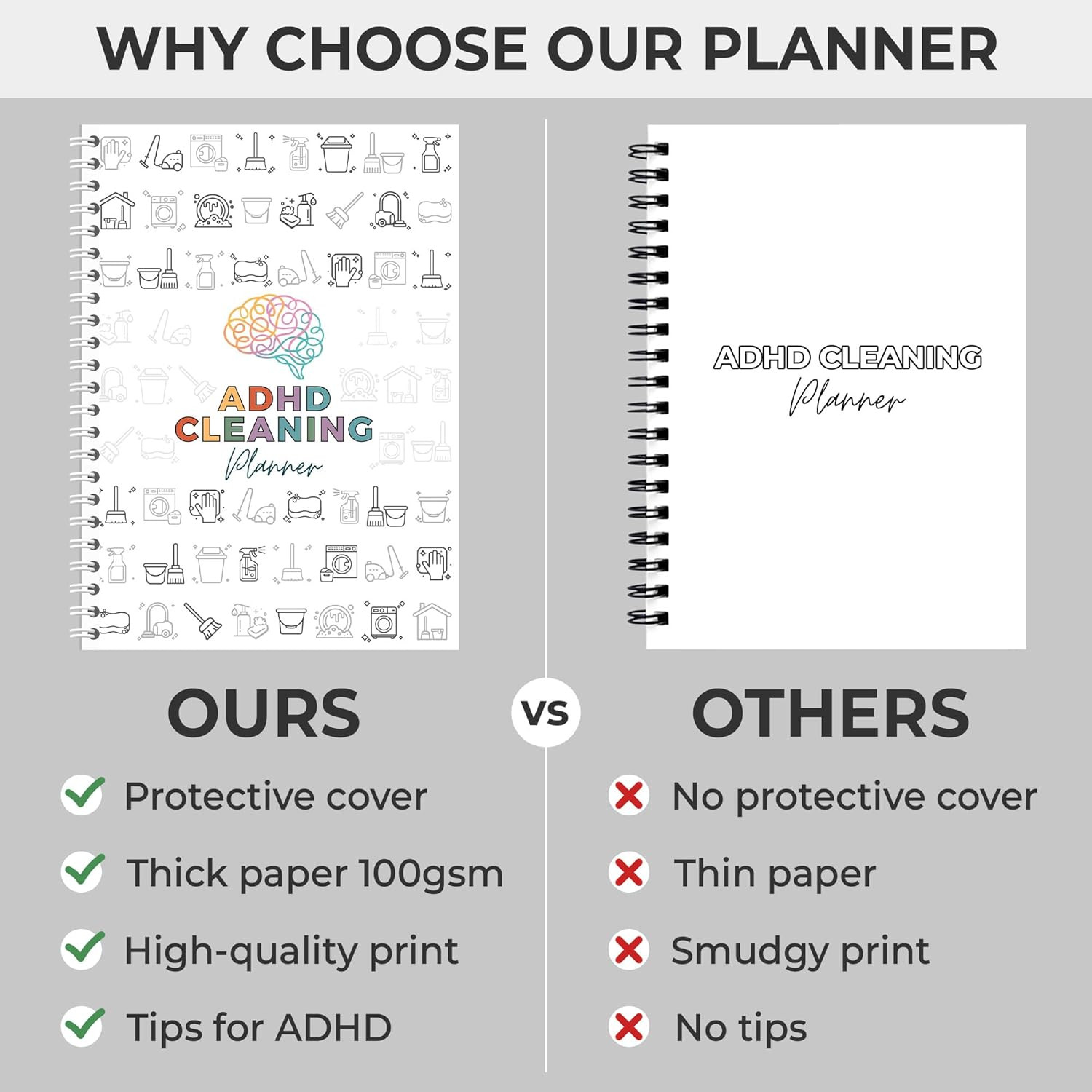 ADHD Cleaning and Organizing Planner House Chore Checklist 5.8 x 8.3 inch