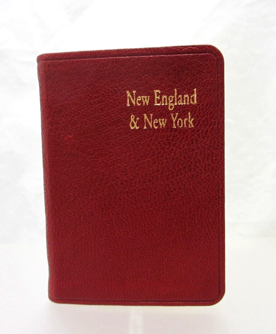 New England and New York Mini Notebook Guide Leather Cover Post Miniatures RED
