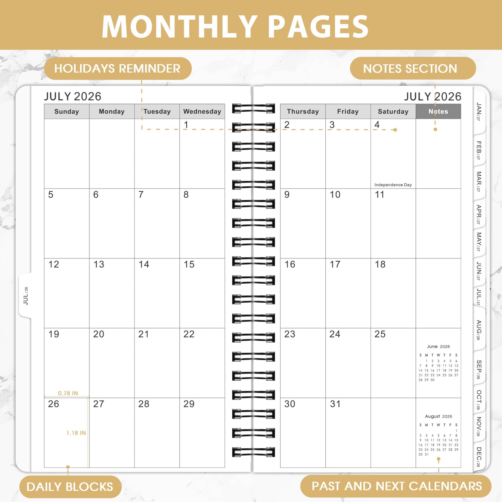 Pocket Planner 2026-2029 – 3 Year Planner/Calendar 2026-2029, July 2026 – Jun…