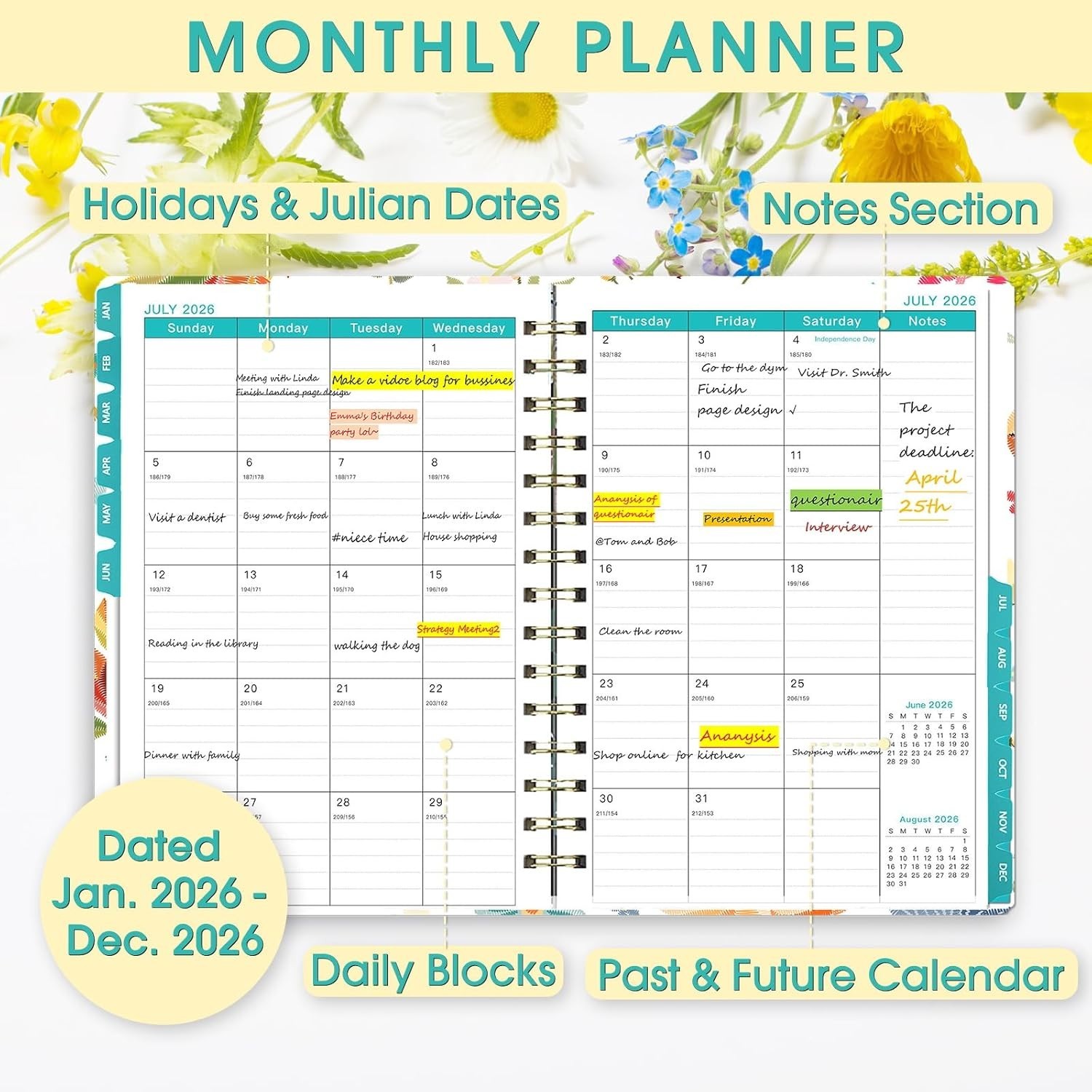 Sophisticated 2026 Planner: 144 Pages of Daily, Weekly & Monthly Planning Ease