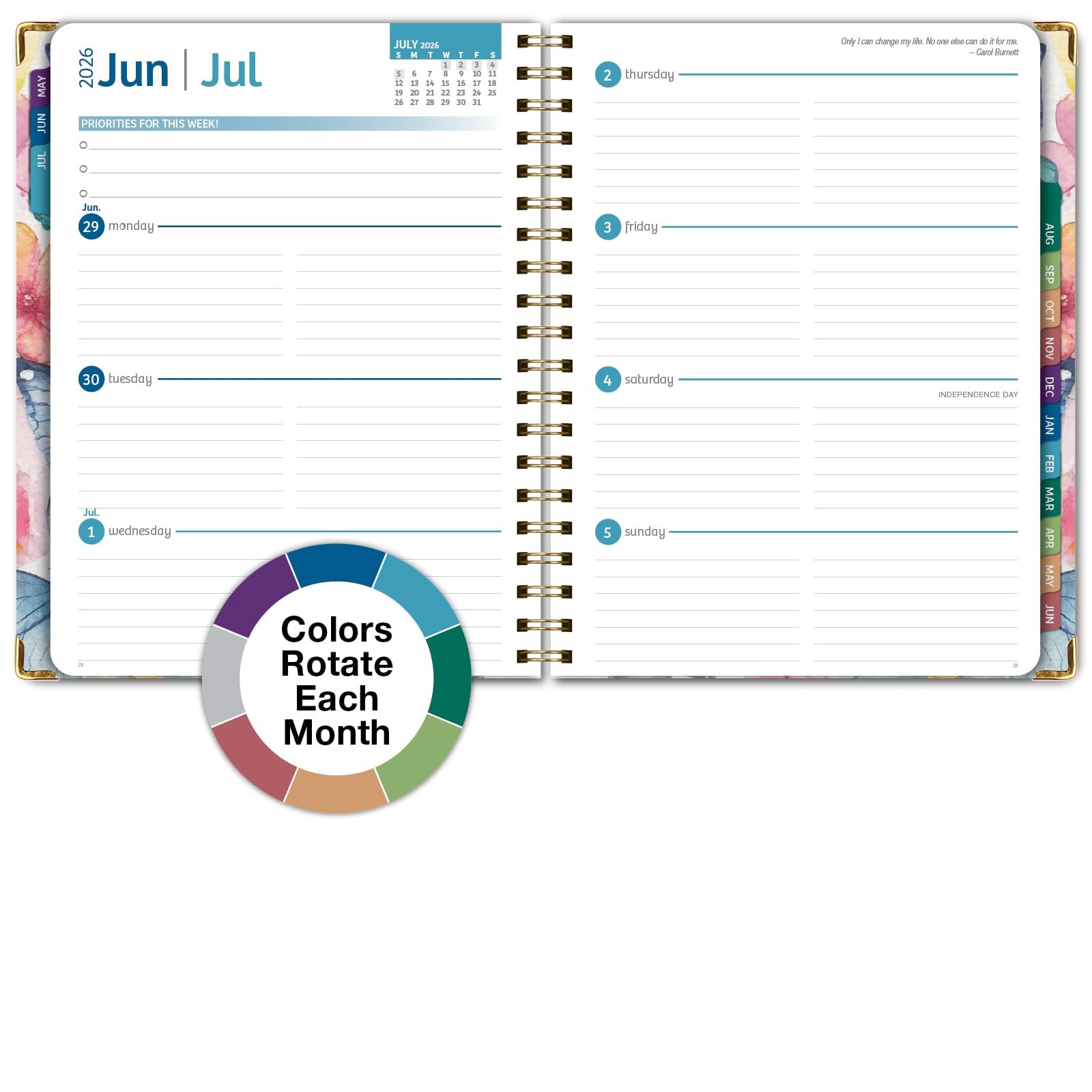 HARDCOVER Academic Year 2026-2027 Planner: 8.5″ x 11″, Watercolor Butterflies