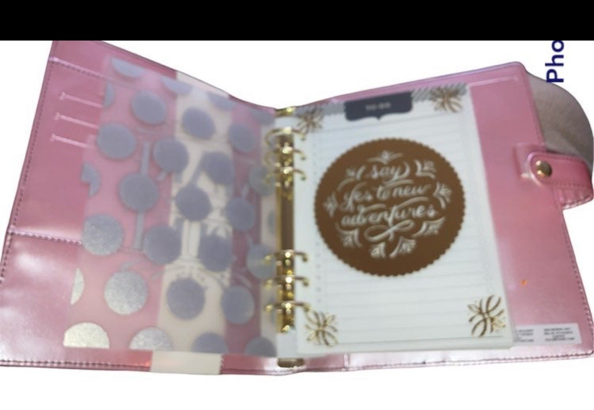 Recollections Creative Lustrous Black 6-Ring Planner Binder 35pc Snap Folio