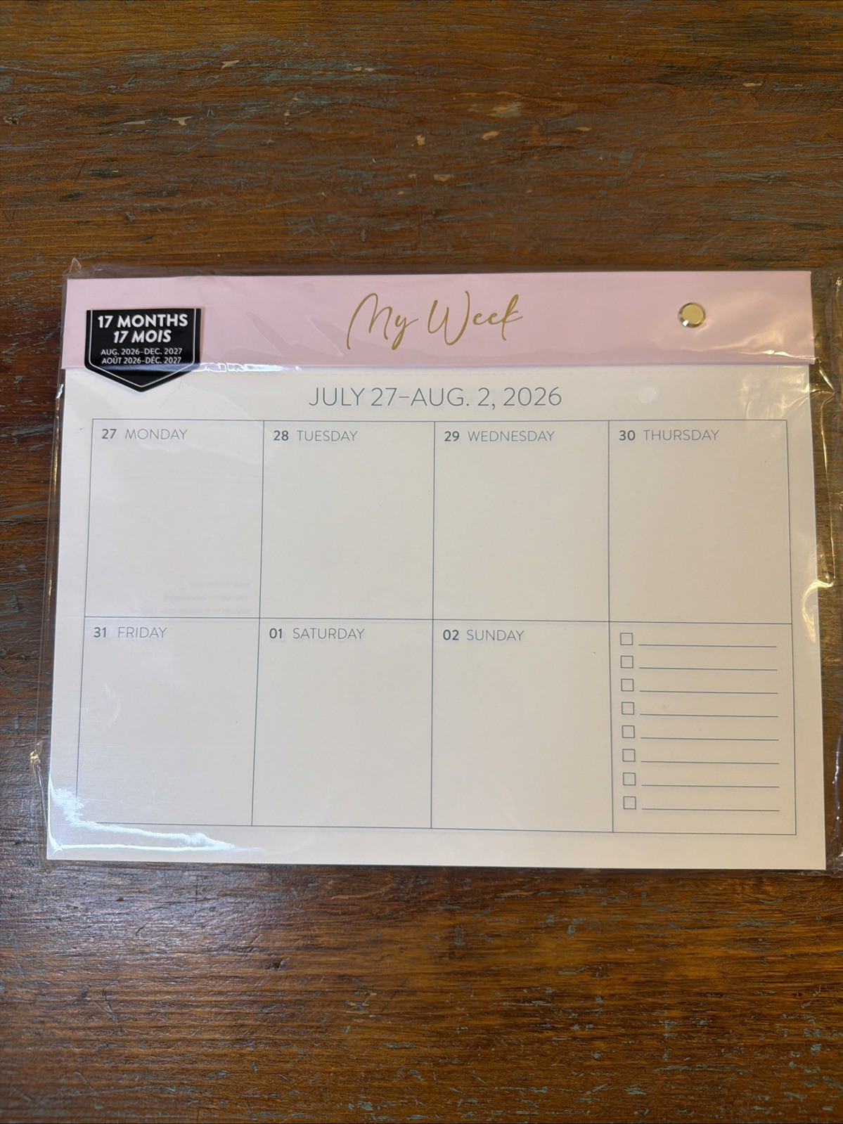 Orange Circle Studio My Week 17 Month Desk Calendar Organizer. New, Sealed.