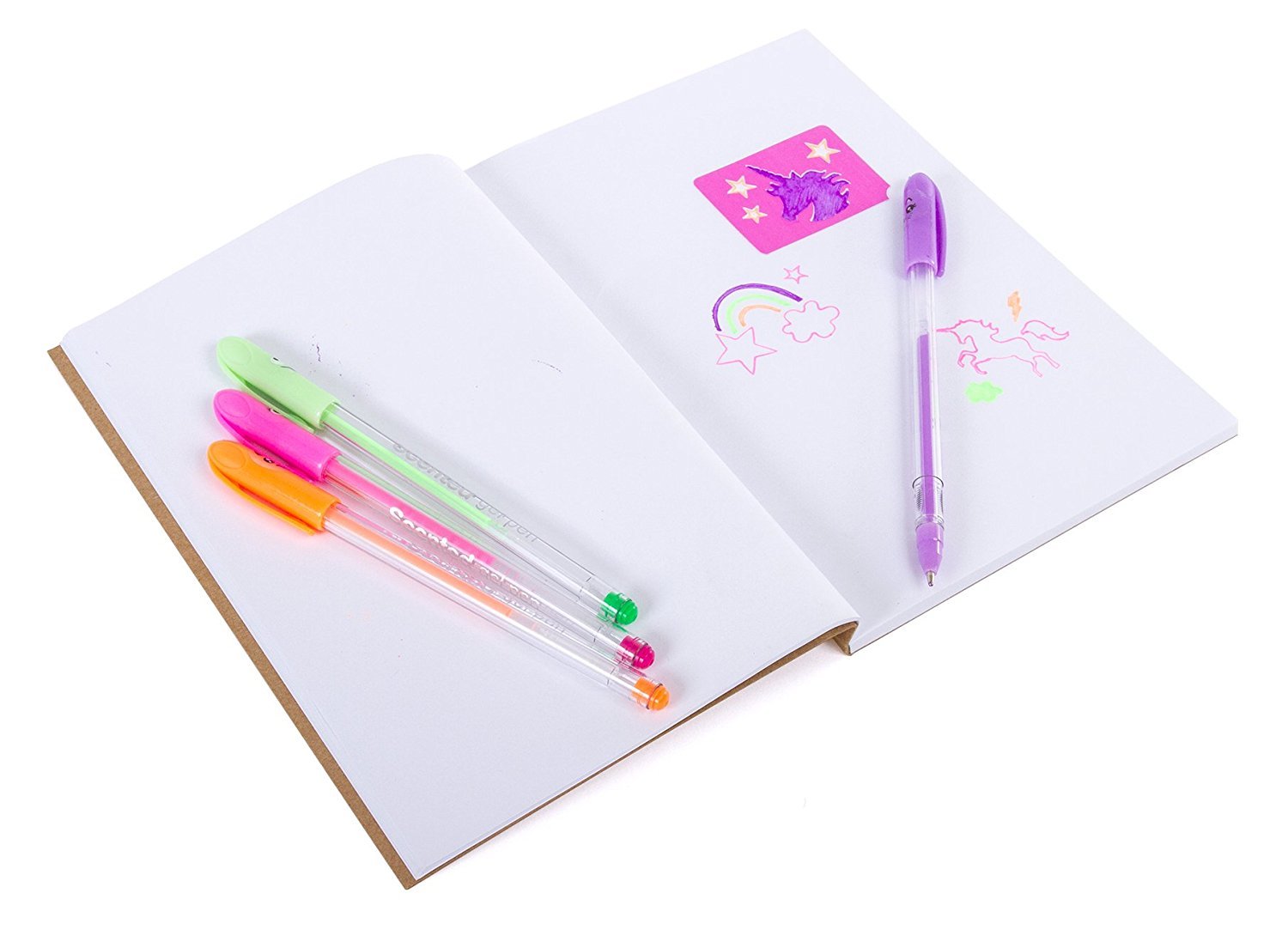 Unicorn Notebook Kit – Girls DIY Journal Set w/ Scented Gel Pens and Stickers