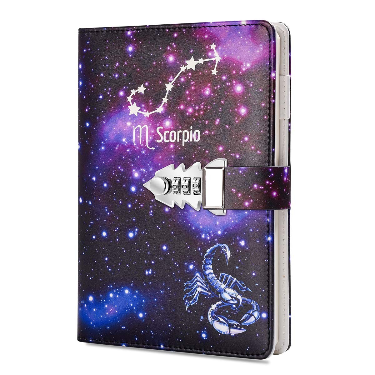 ARRLSDB A5 Creative Password Lock Journal PU Leather Combination a5, Scorpio