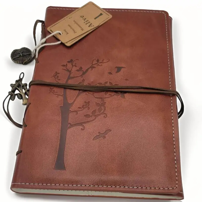 Vintage Purple Faux Leather Refillable Writing Journal – Slim A5 Diary Notebook