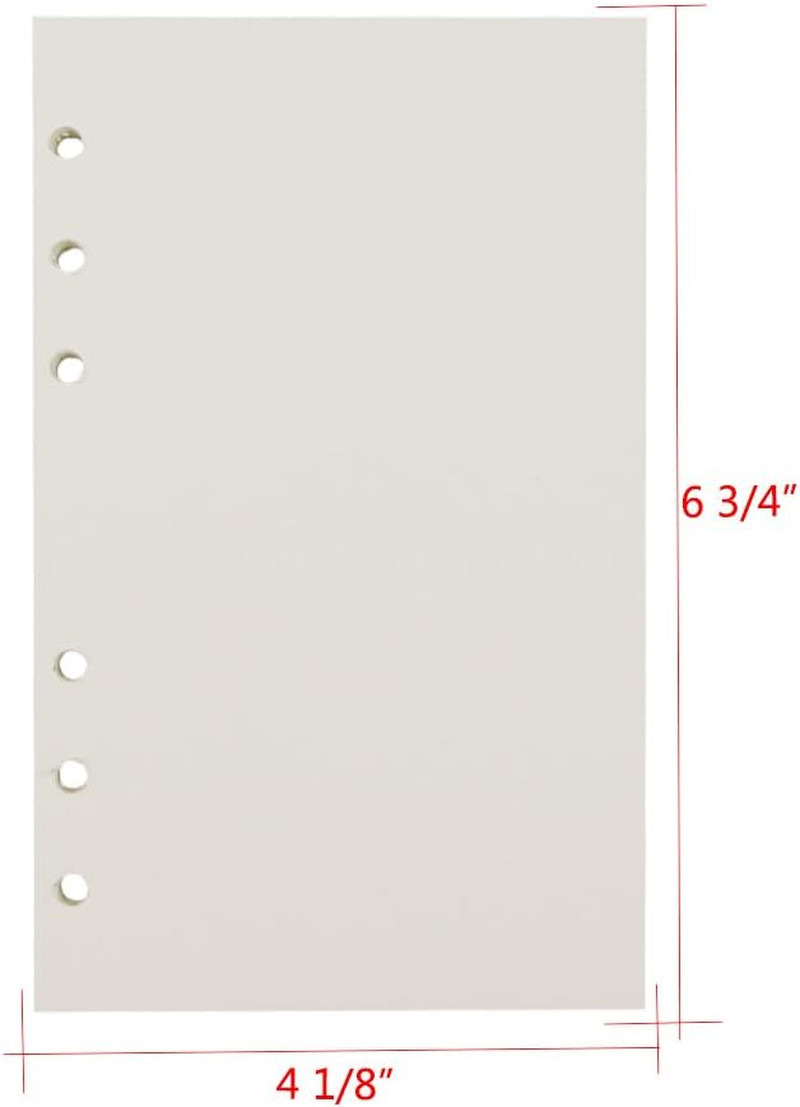6-Ring A6 Binder/Planner Refill Paper, 6 Hole,6 3/4 X 4 1/8 Inches Refillable