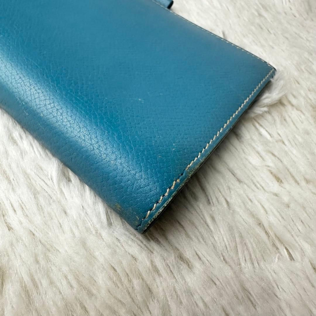 HERMES Vision Agenda Cover Veau Epsom Blue Women’s J Stamp Pen Holder 228-56699