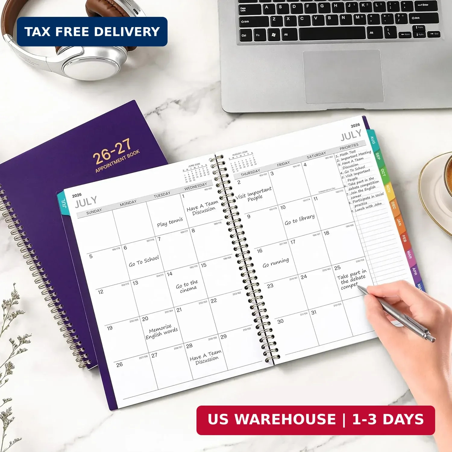 Share 2026-2027 Appointment Book/Planner – 8.2″ x 11″, Daily Planner 2026-2027