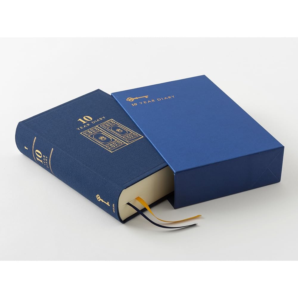 DESIGNPHIL 12397006 Diary 10 Years Consecutive Door Navy Blue Journal