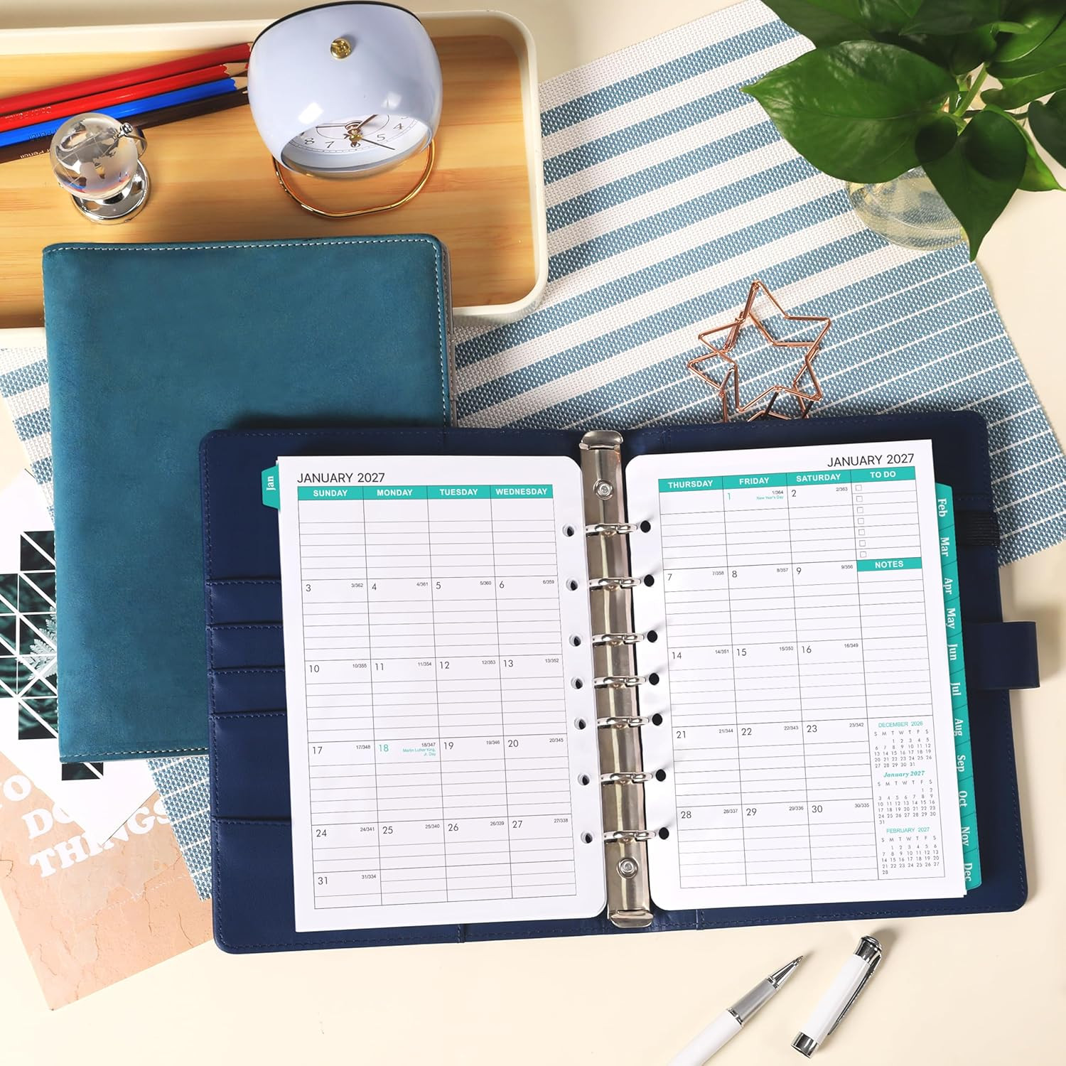 2026-2028 Monthly Planner Refill – Planner Inserts with 7-Hole Punched, 5-1/2″ X