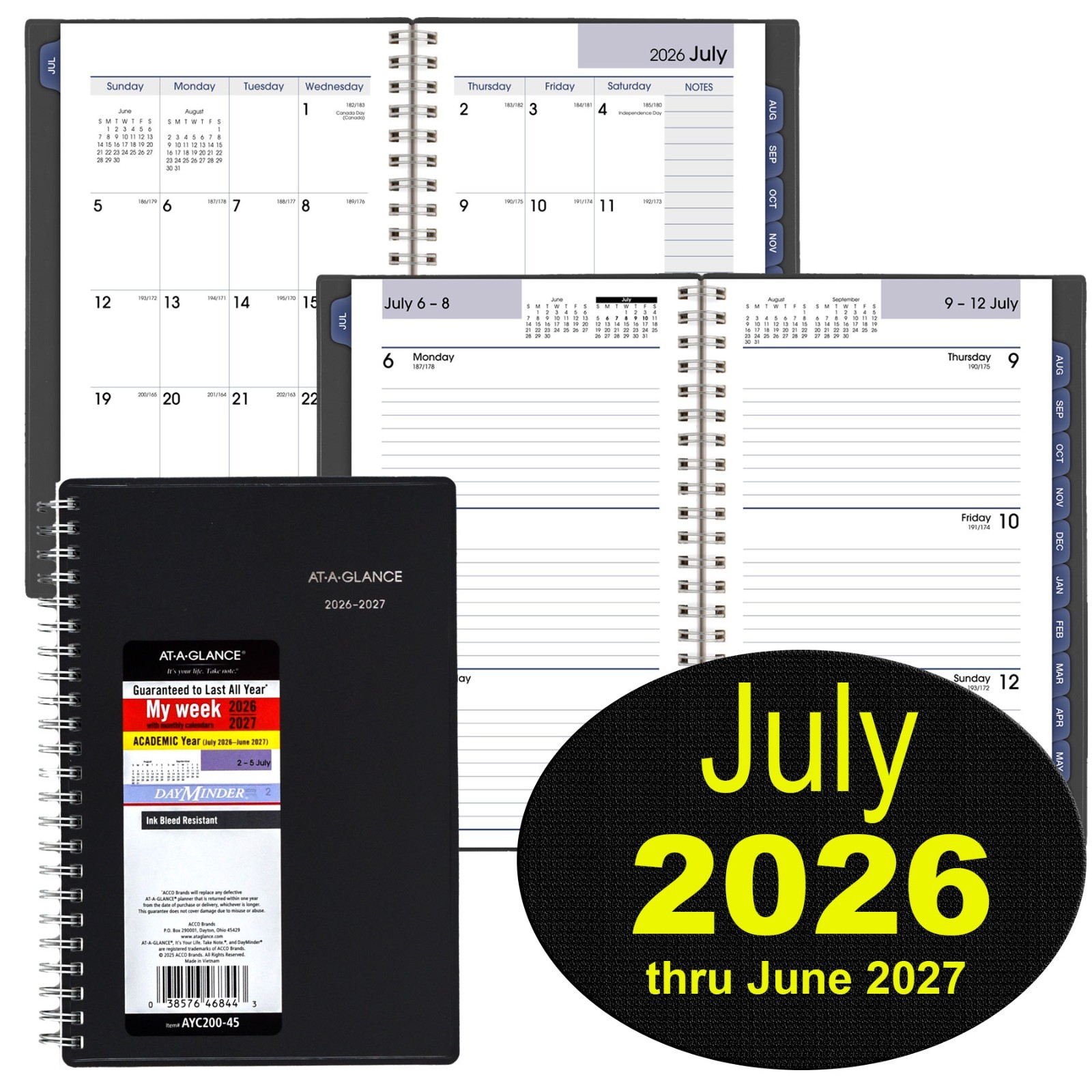 At-A-Glance 2026-2027 AYC200-45 Academic Weekly/Monthly Planner, 5 x 8″
