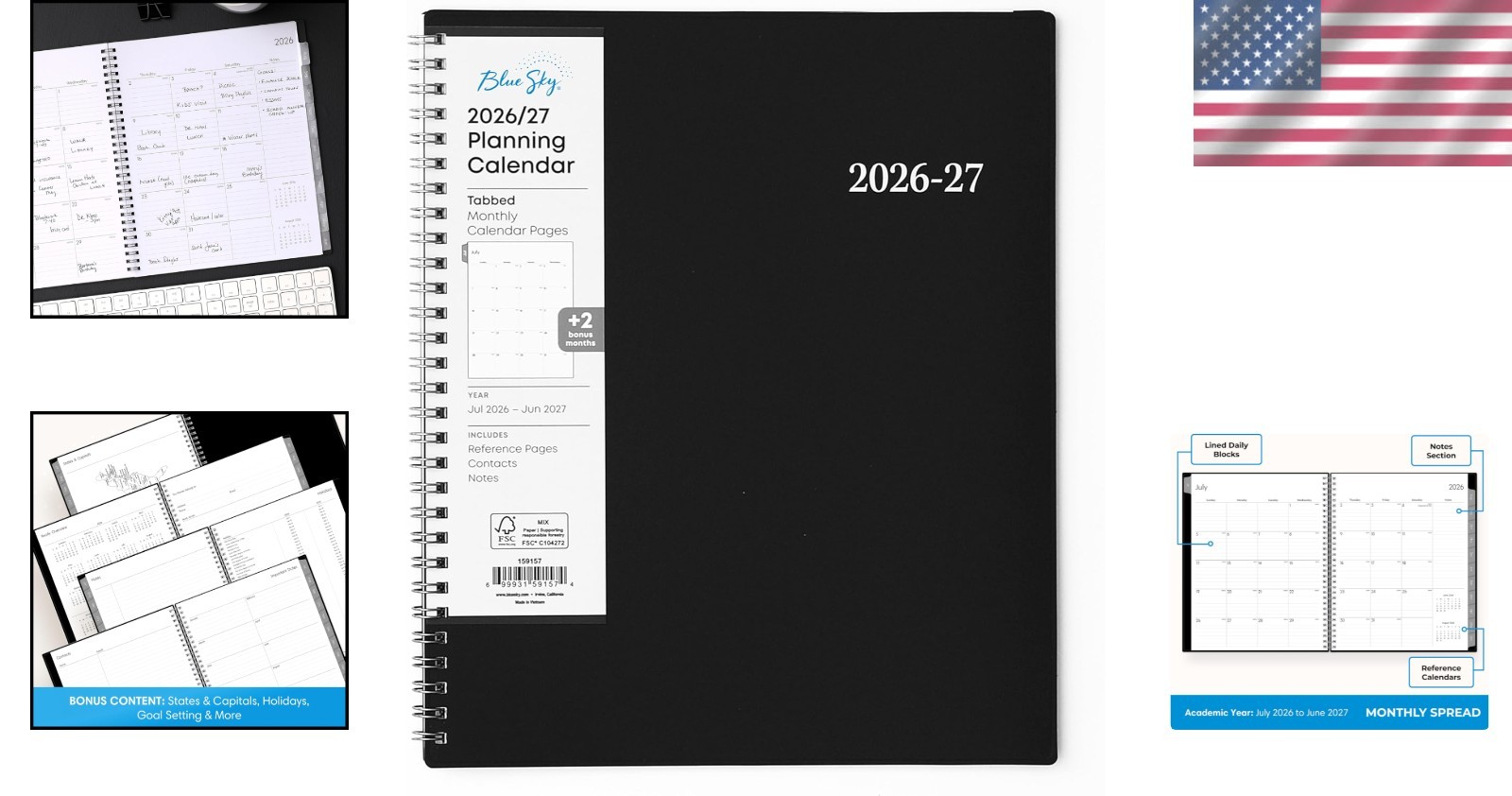 Effortless Planning: 2026-2027 8″ x 10″ Monthly Calendar with Flexible Cover
