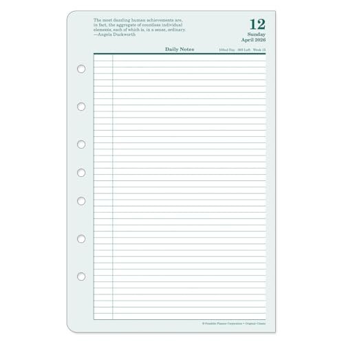 Original Planner Refill – Two Page Per Day, Ring-Bound, Classic Size, Apr 2026 –