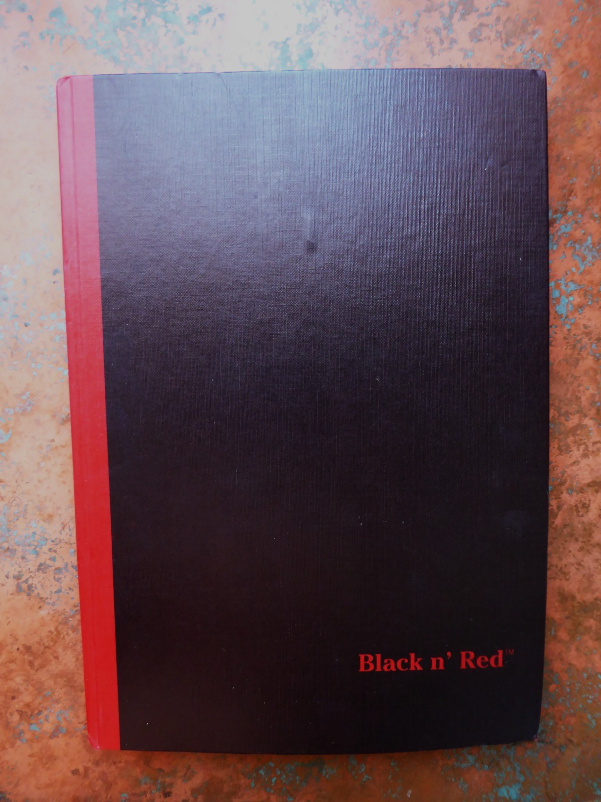 Black n’ Red Lined Notebook Optik Paper Hardcover Business Journal Unused 12″