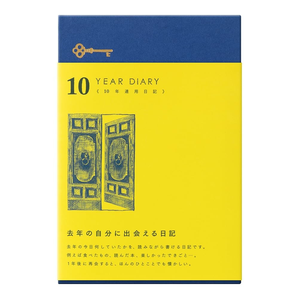 DESIGNPHIL 12397006 Diary 10 Years Consecutive Door Navy Blue Journal