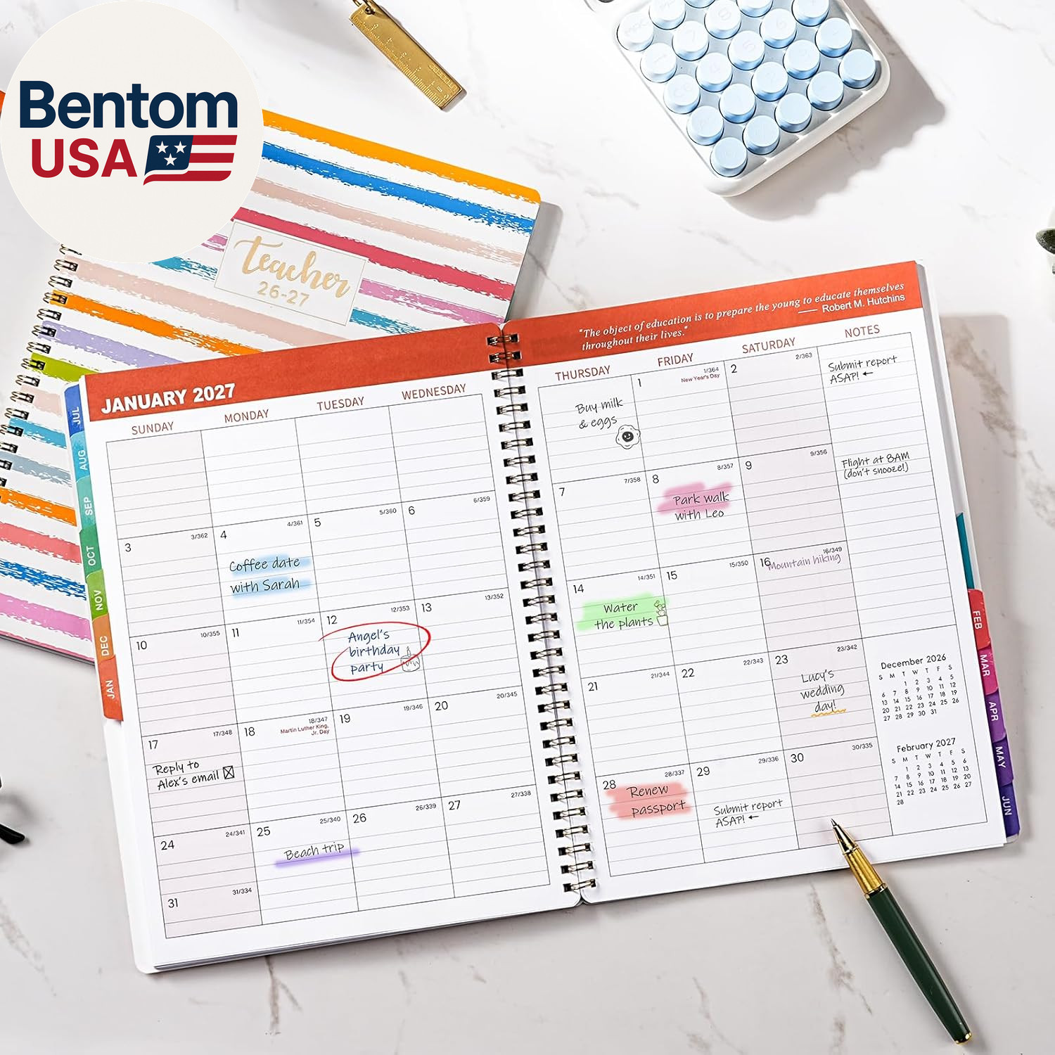 2026-2027 Teacher Planner – July 2026 – June 2027, Lesson Planner 2026-2027, 8.5